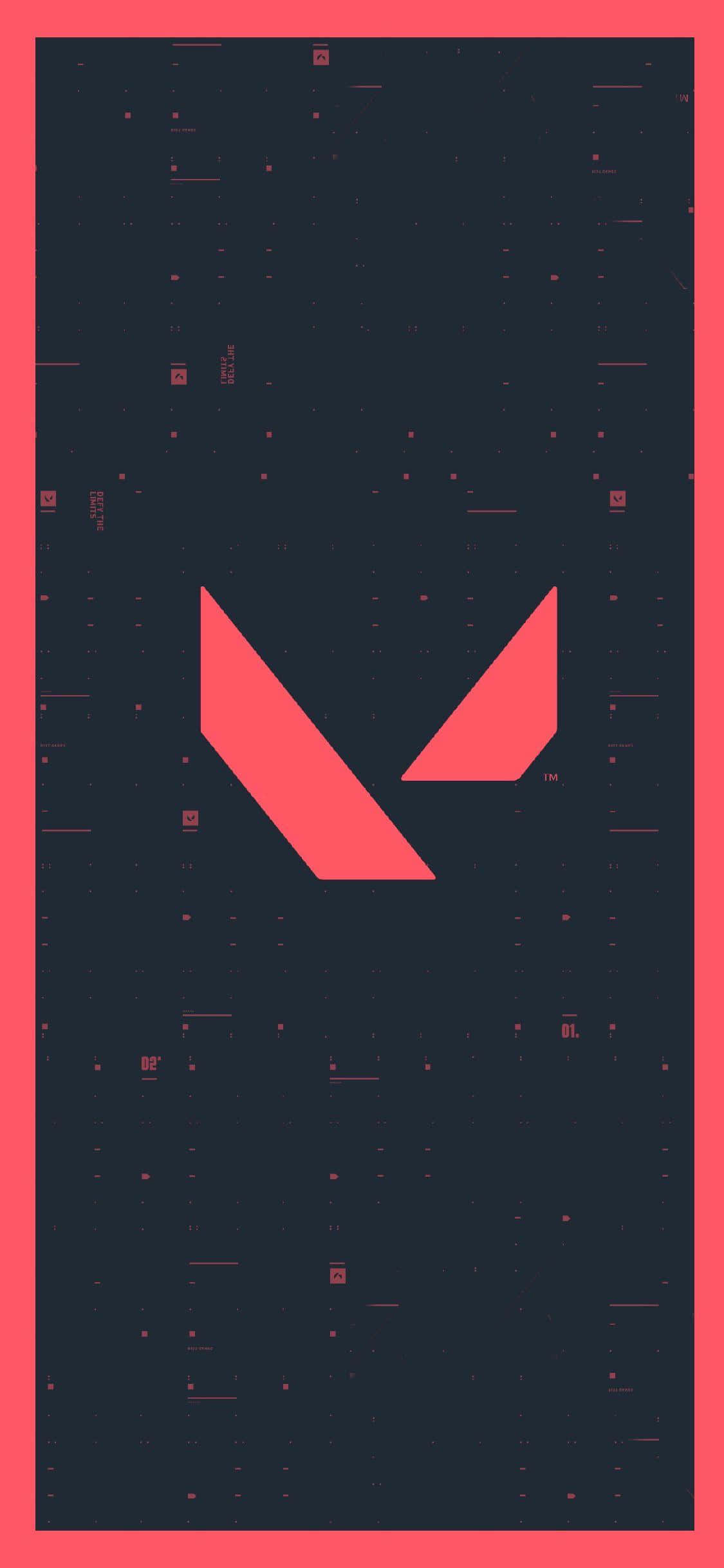 Logo med rød kant iPhone X Valorant Baggrund Wallpapers