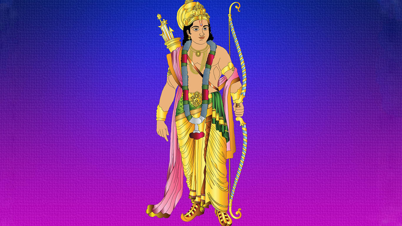 Lord Rama blå lilla baggrund — Lilla Wallpapers
