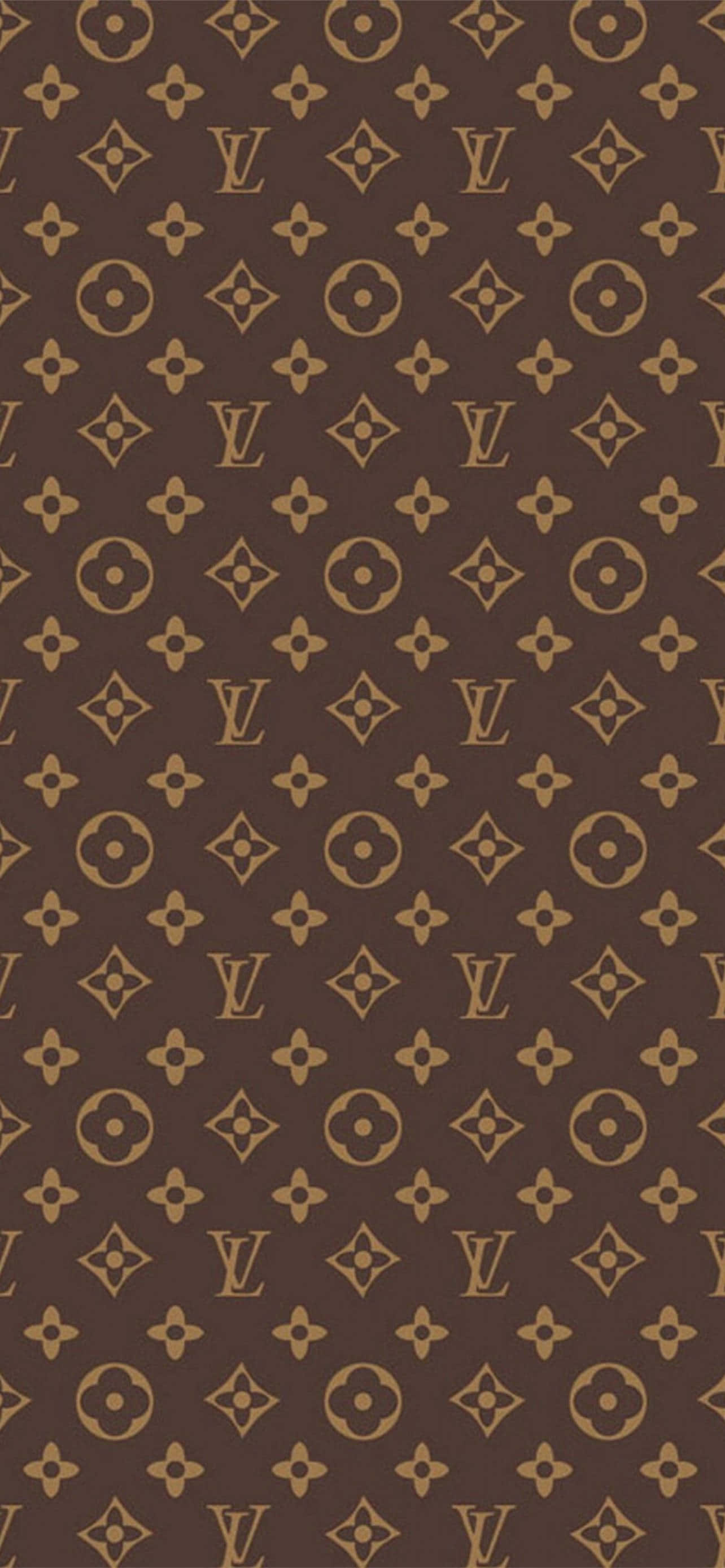 louis vuitton monogrammønster i brun og guld Wallpapers