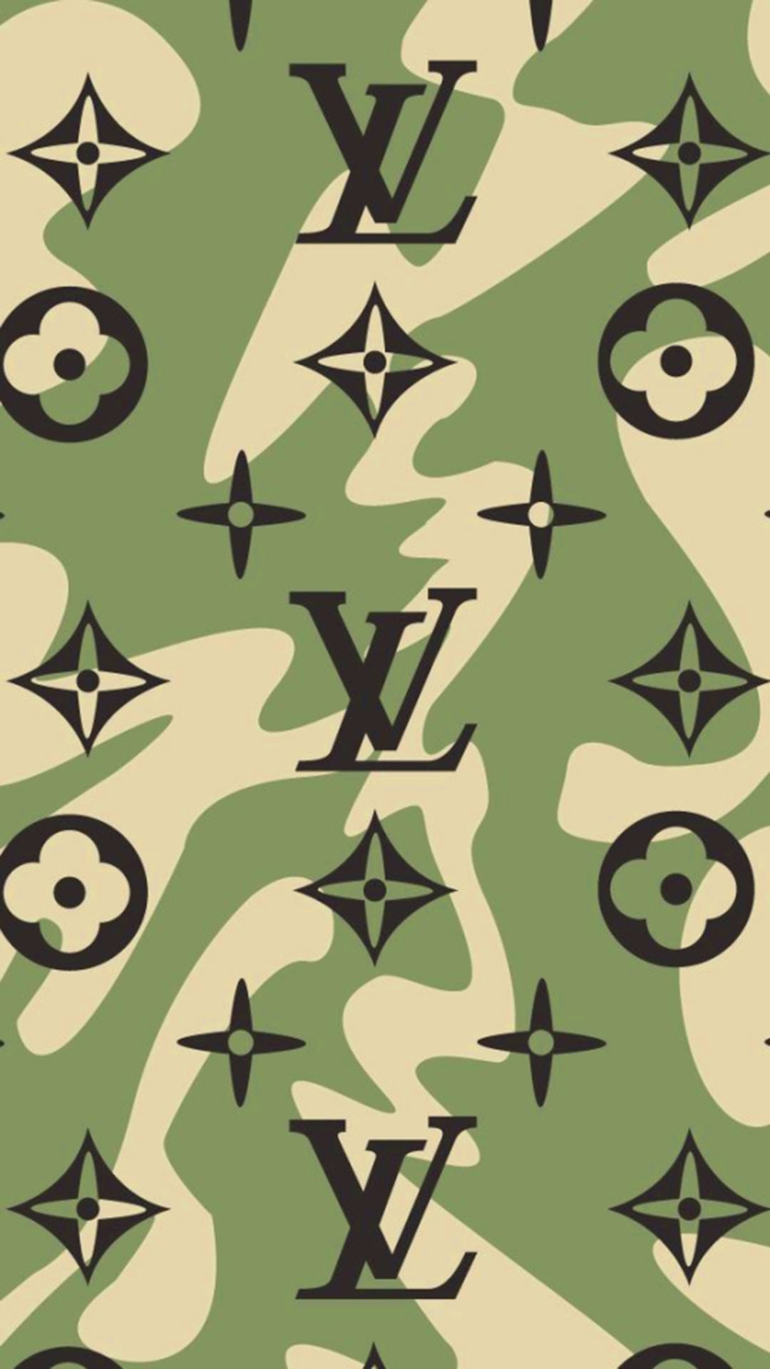 Louis Vuitton Telefon Grøn Camouflage Wallpapers