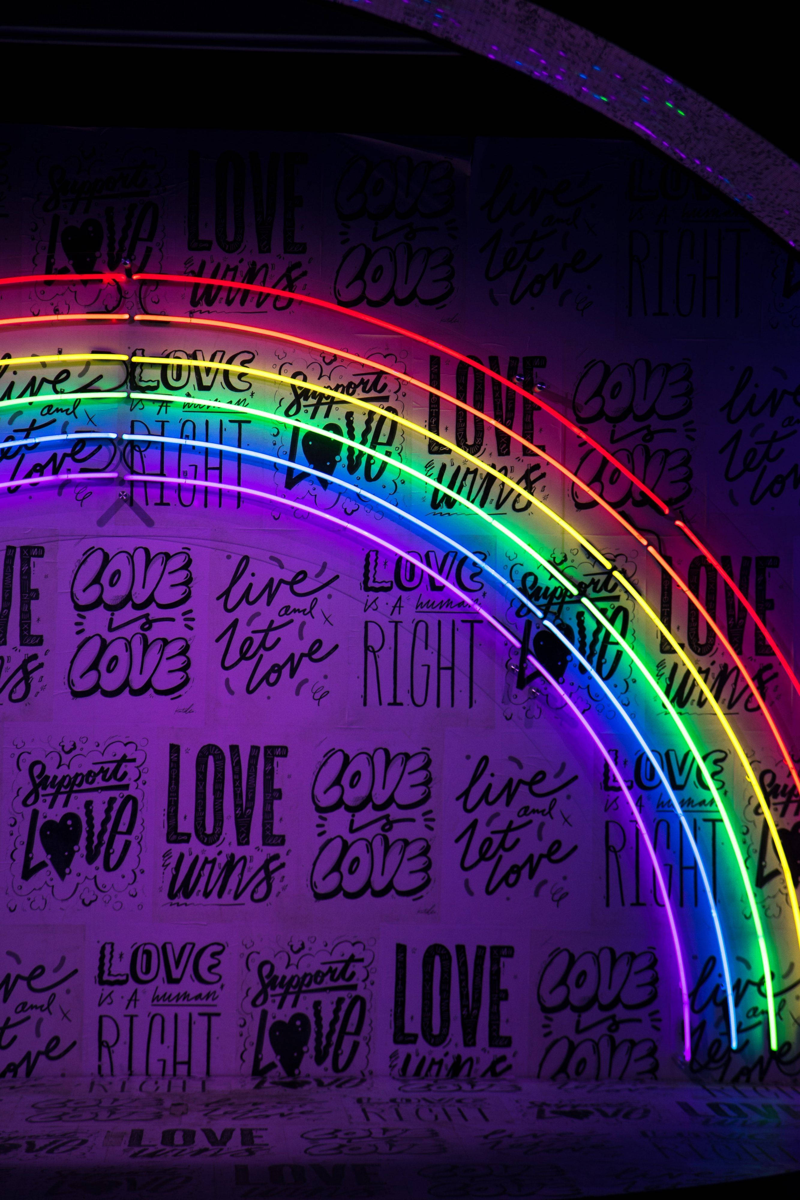 Love Is Love Neon Pride Regnbue Wallpapers