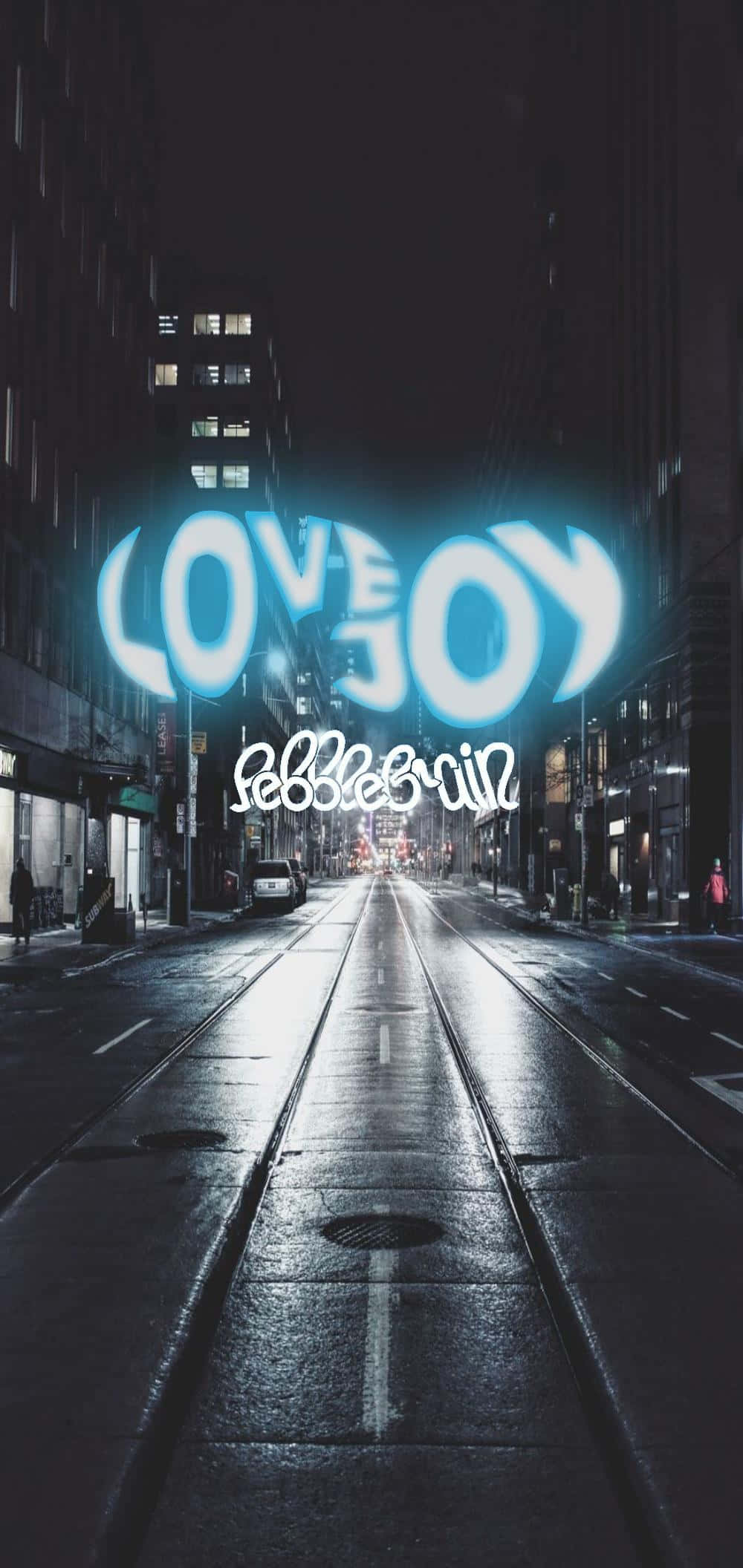 Love Joy neonblå bogstaver Wallpapers