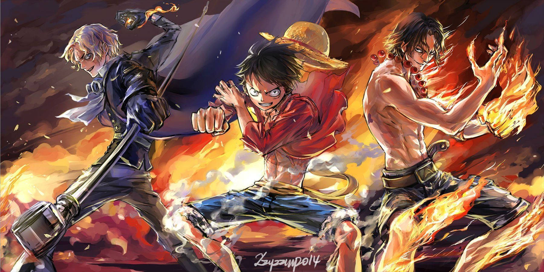 Luffy forenes med sine brødre Wallpapers
