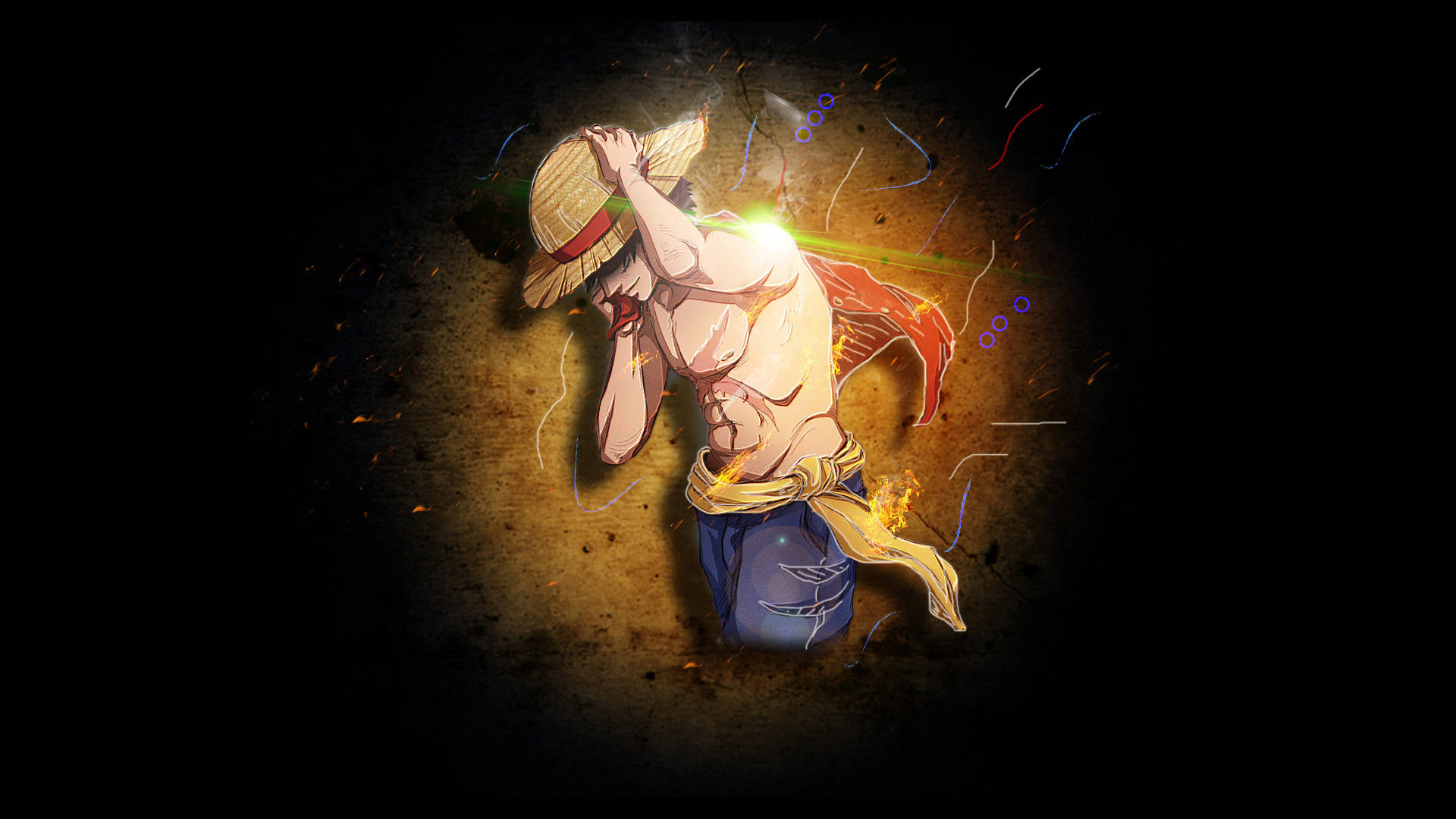 Luffy i en silhuet — Luffy Wallpapers