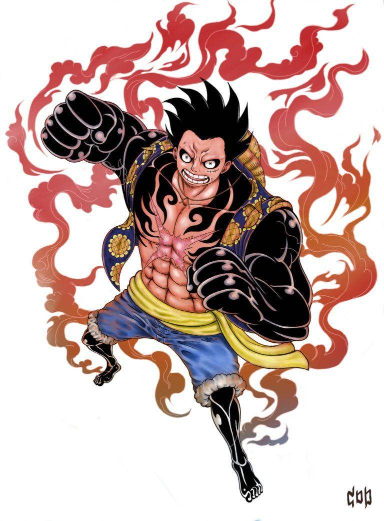 Luffy Gear 4 flammende krop Wallpapers