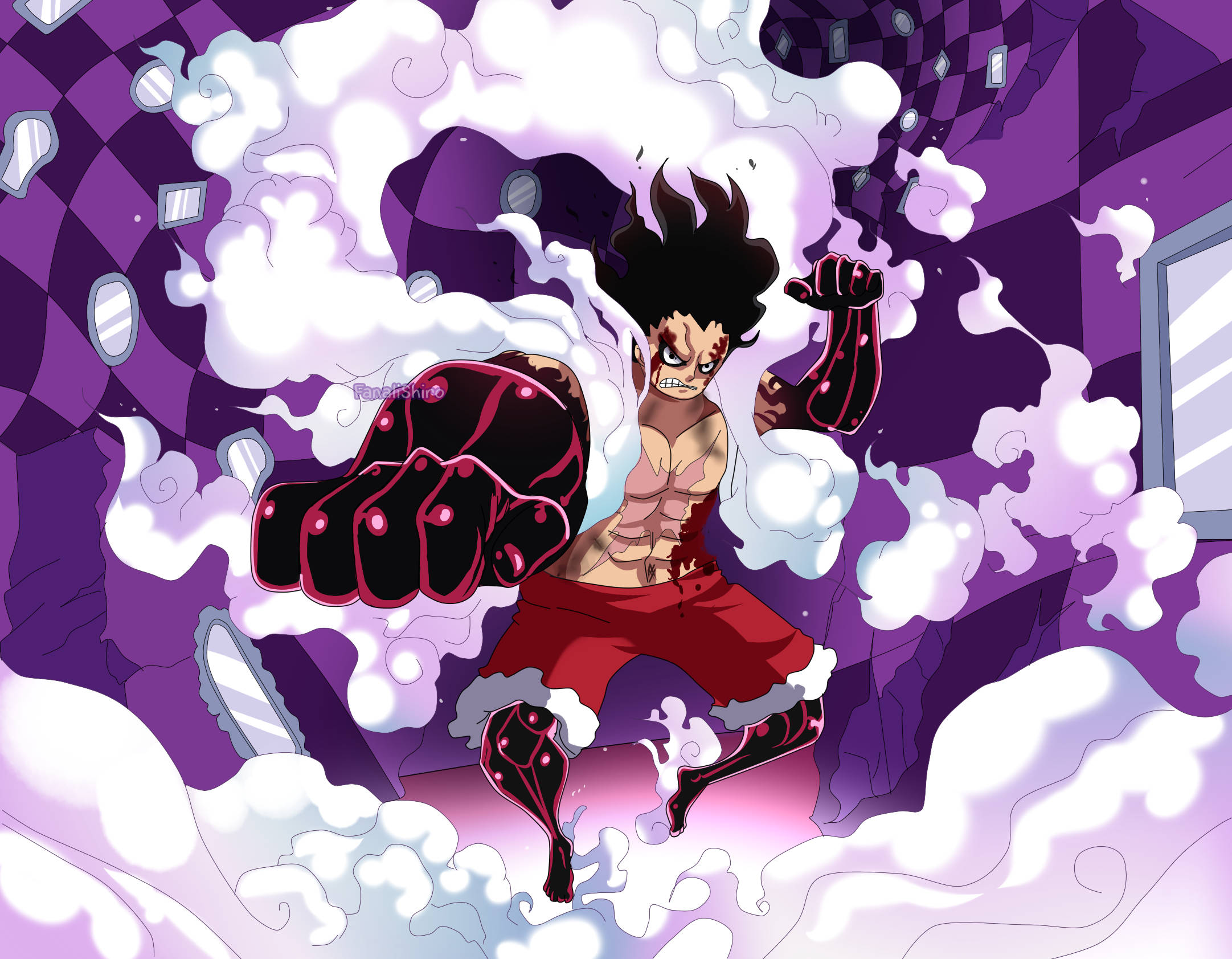 Luffy Gear 4 Lilla Plakat Wallpapers