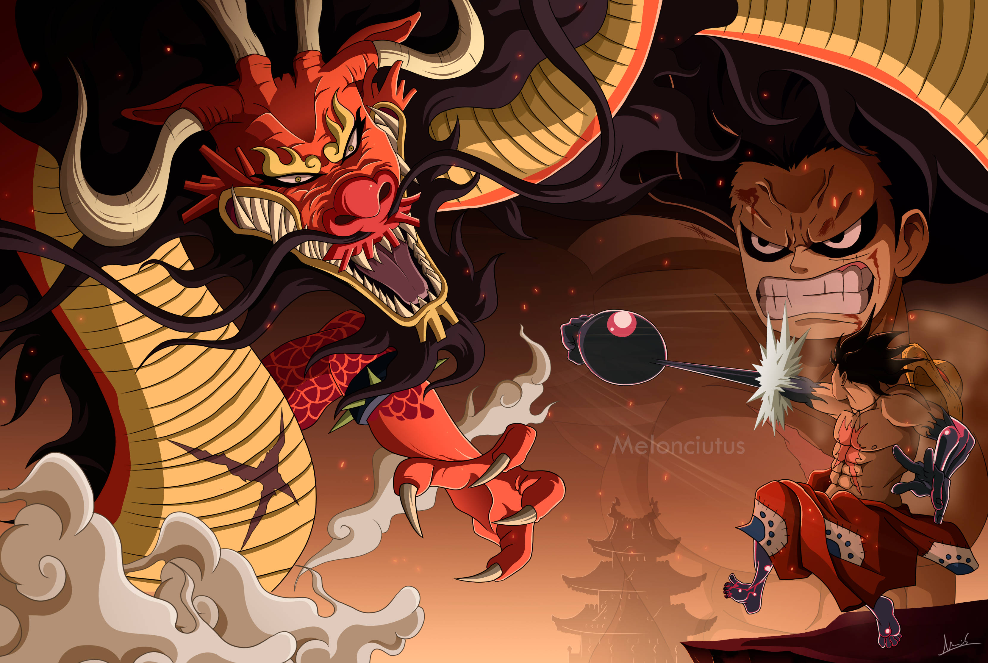 Luffy Gear 4 mod Kaido Wallpapers