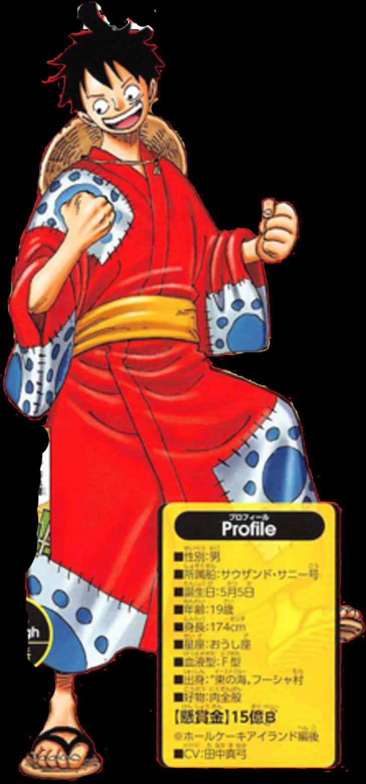 Luffy i traditionel rød kjortel Wallpapers