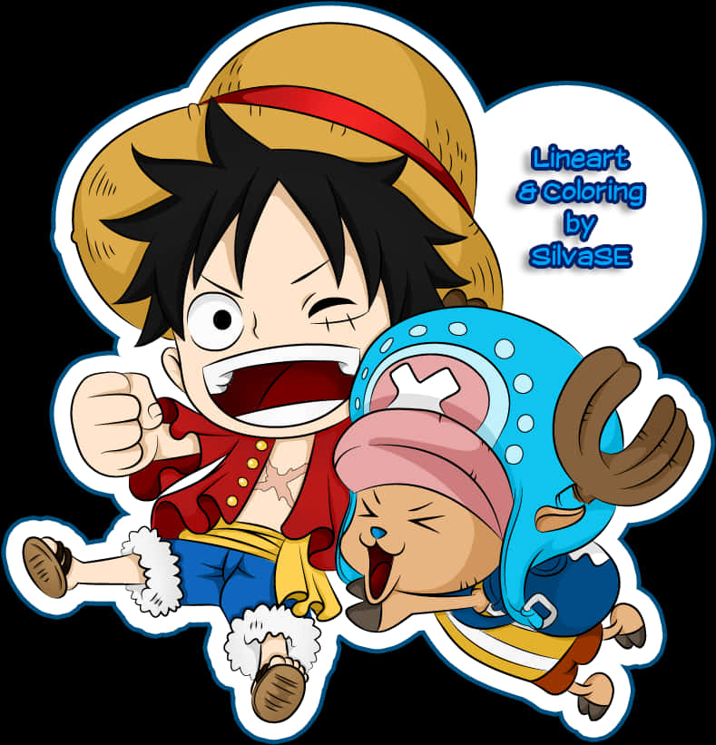 Luffy og Chopper animeret klistermærke Wallpapers