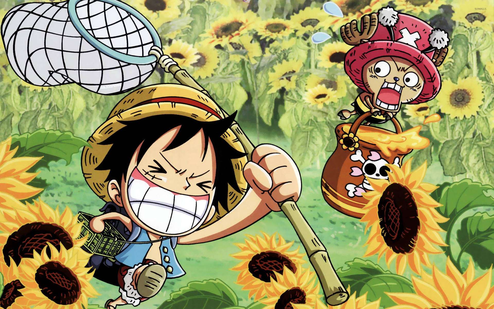 Luffy og Chopper Klar til Eventyr Wallpapers