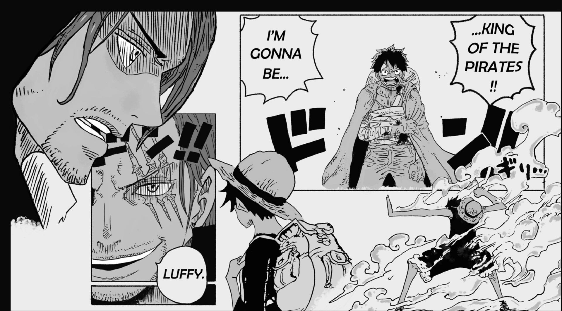 Luffy og Shanks Manga Panel Wallpapers