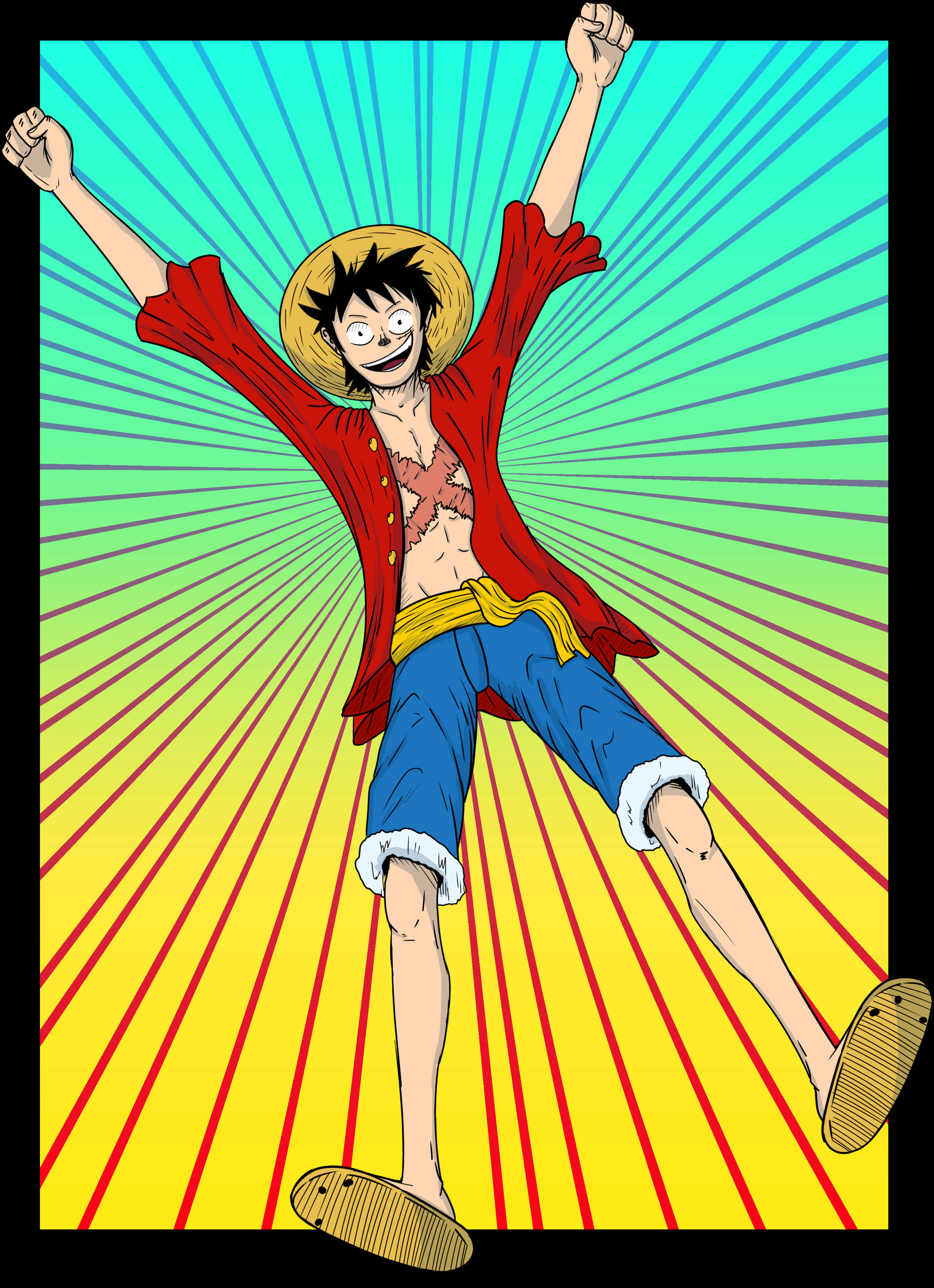 Luffy sejrsstilling anime illustration Wallpapers