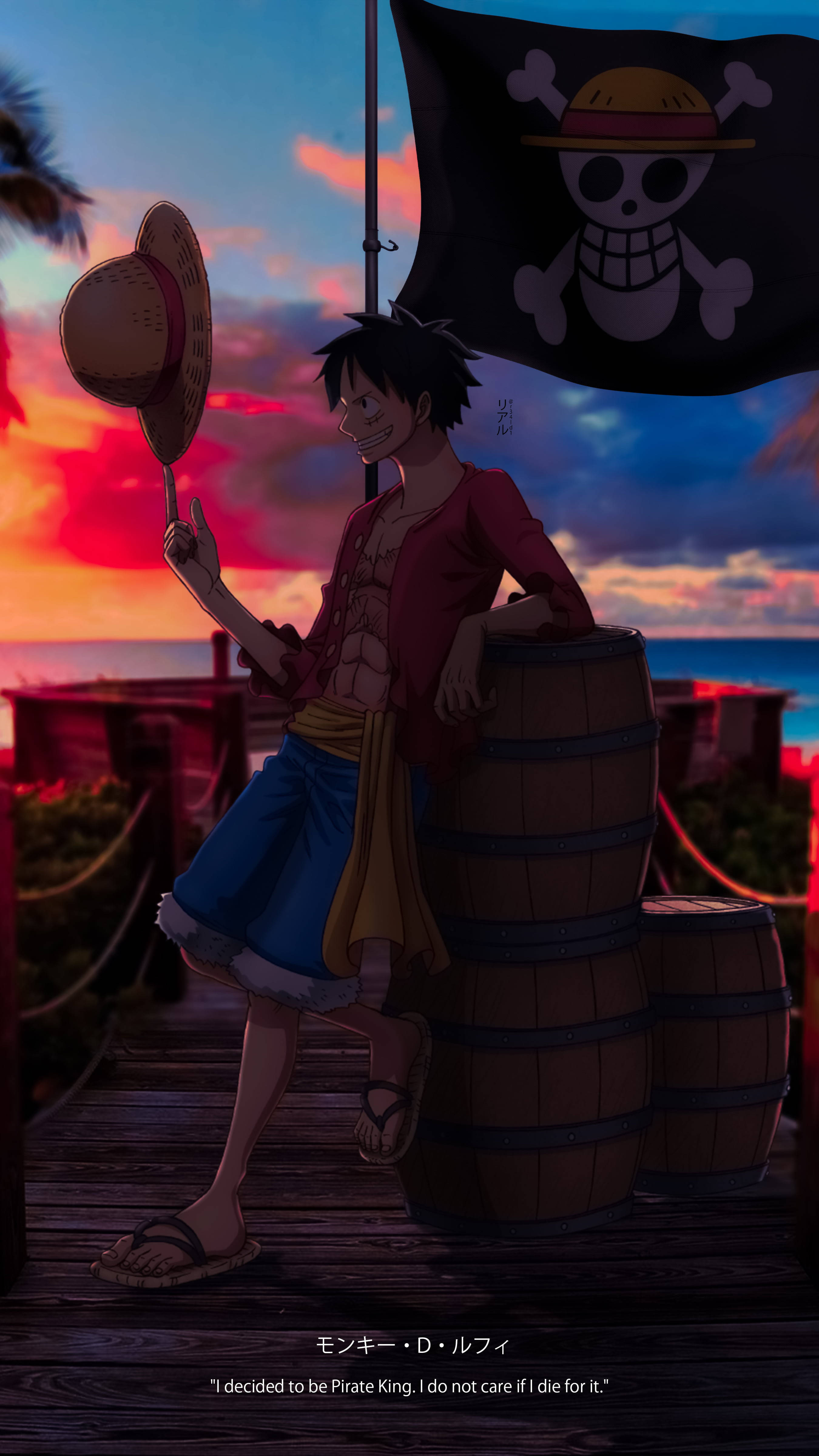 Luffy slapper af - æstetisk baggrund Wallpapers
