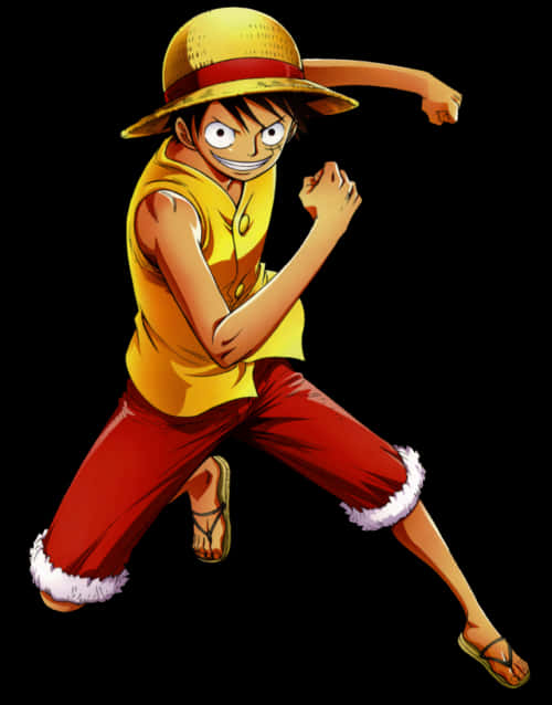 Luffy Stråhat Pirat Positur Wallpapers