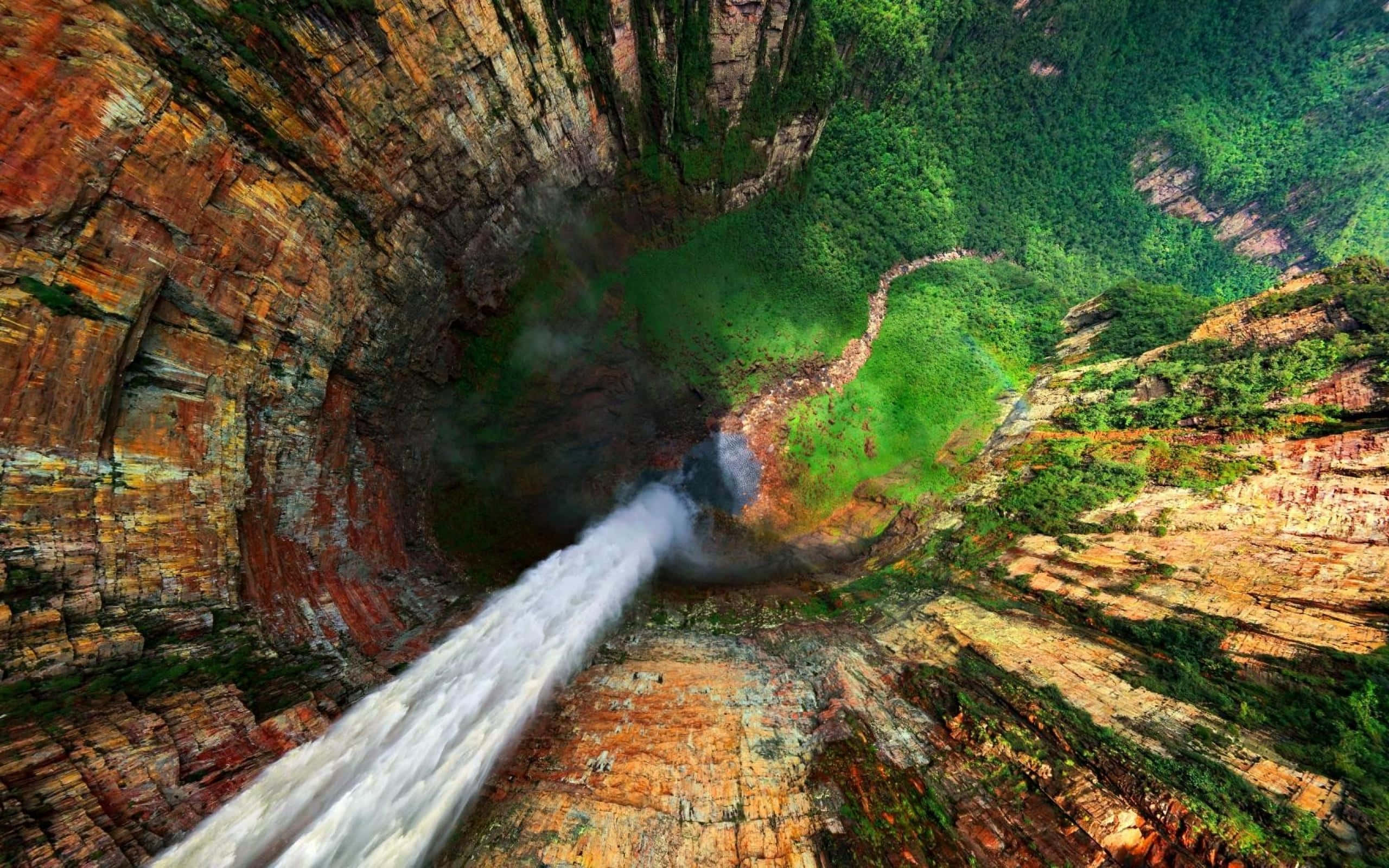 Luftfoto af Angel Falls Wallpapers