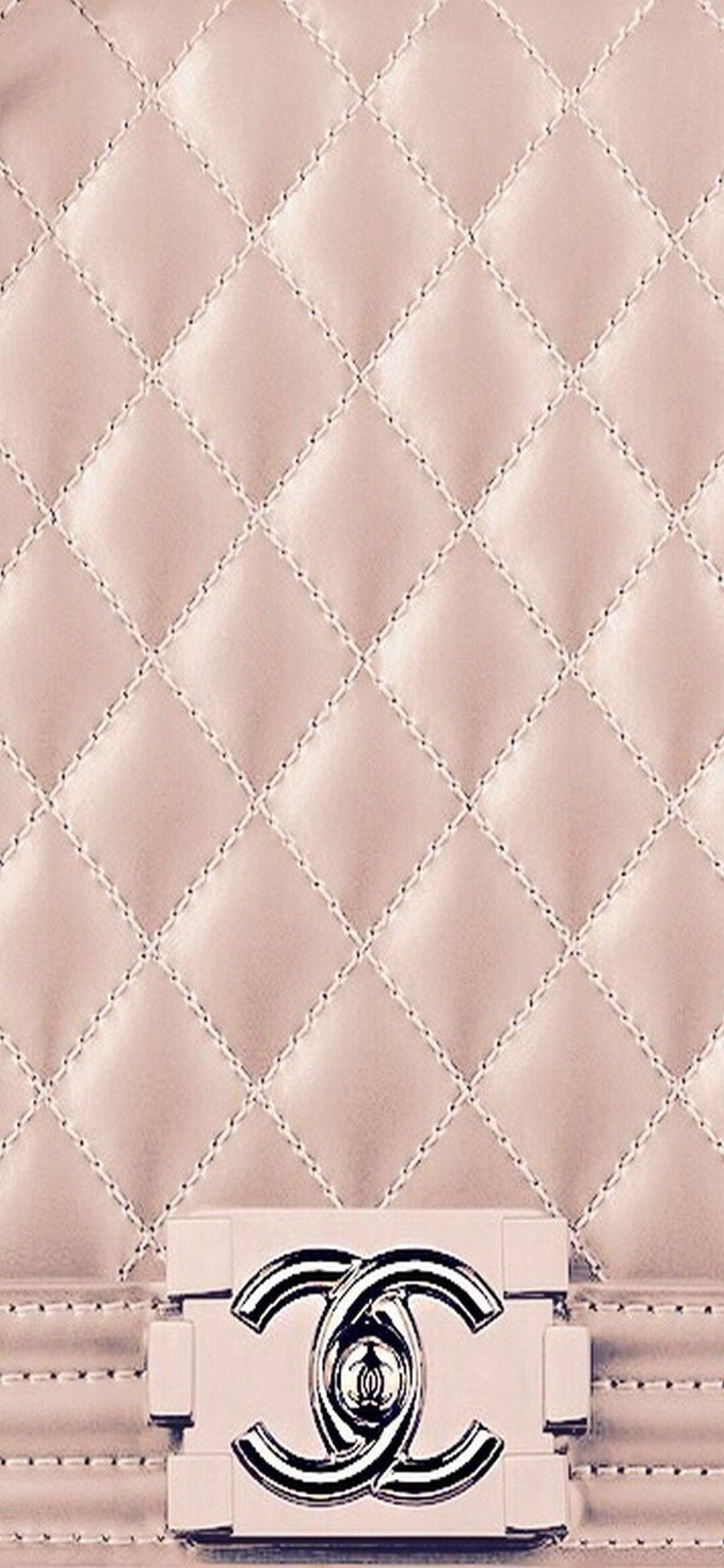 Luksuriøs Rose Gold Lædersting Diamantmønster Wallpapers
