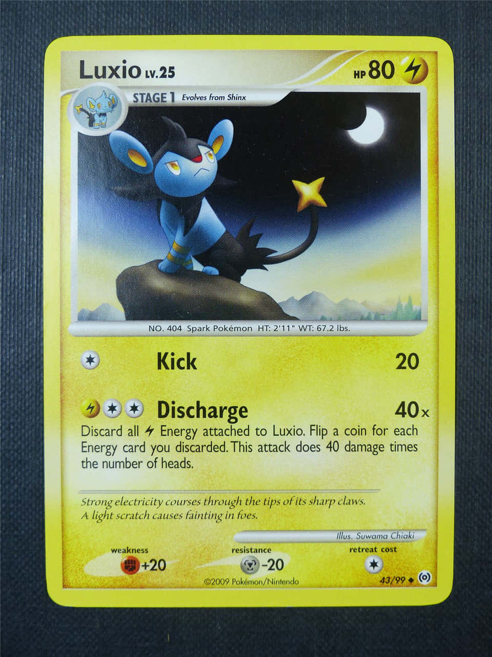 Luxio Pokemon handelskort med blå baggrund Wallpapers