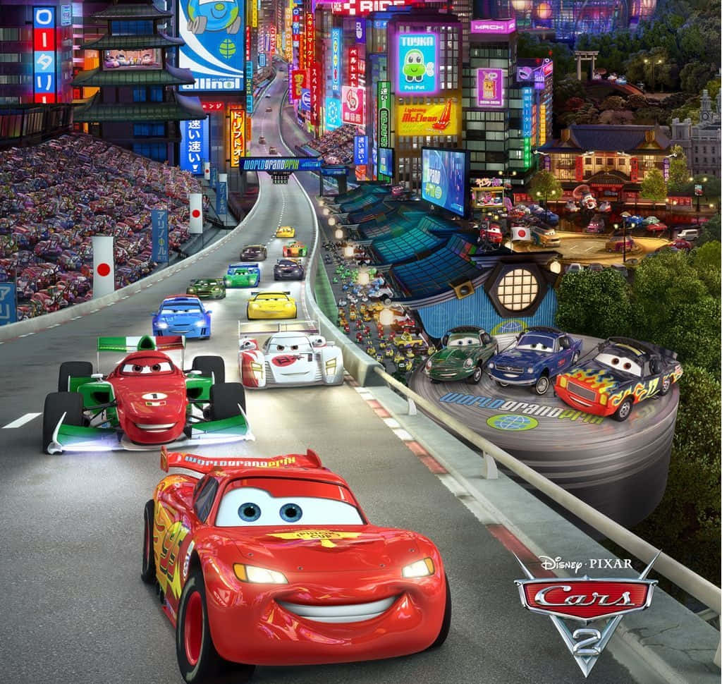 Lynet McQueen og Sallys genforening i Disney Pixars Biler 2 Wallpapers