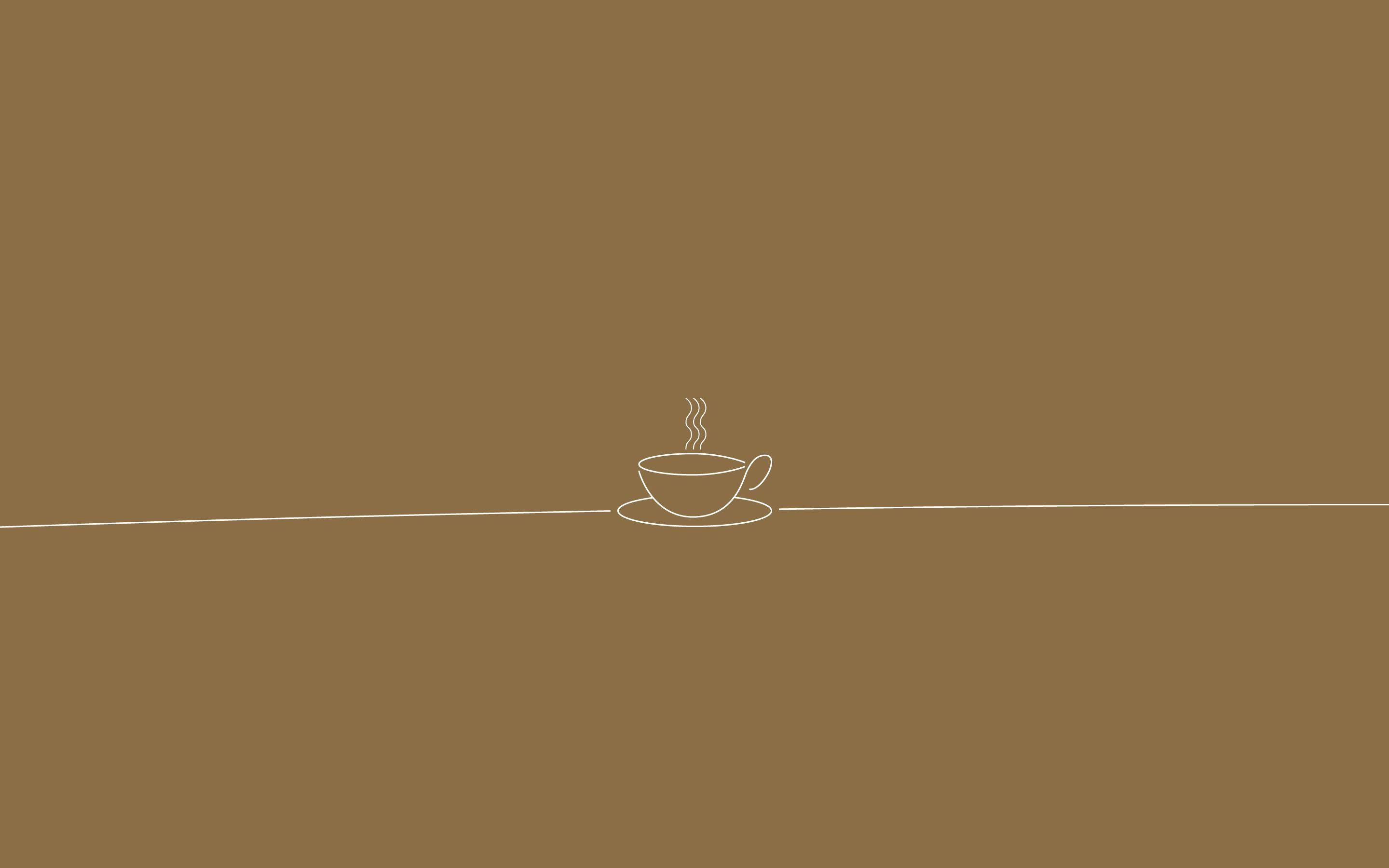 Lys Brun Æstetisk Kop Doodle Kunst Wallpapers