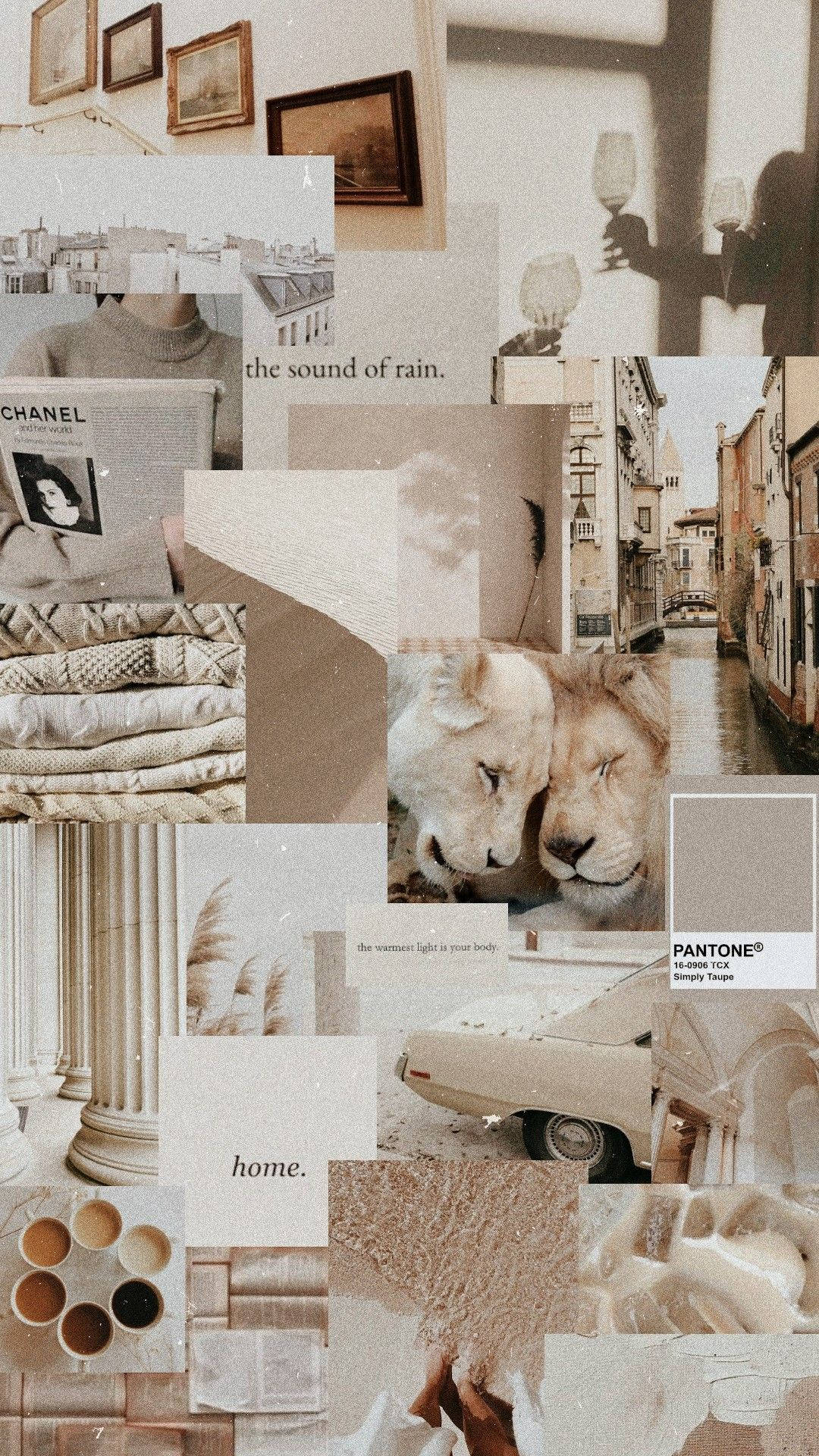 Lys brun collage som neutral baggrund Wallpapers