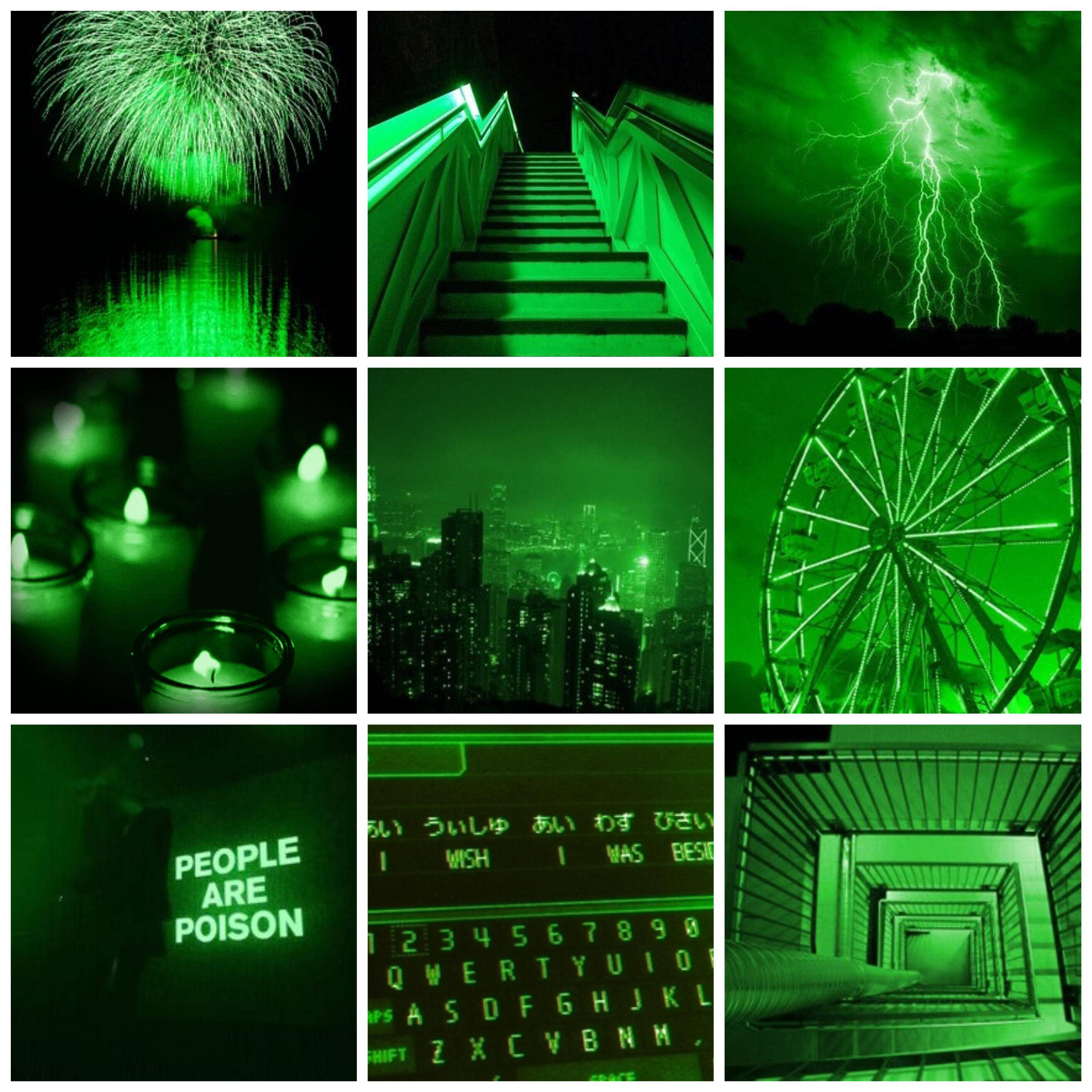 Lys grøn æstetisk firkantet collage Wallpapers