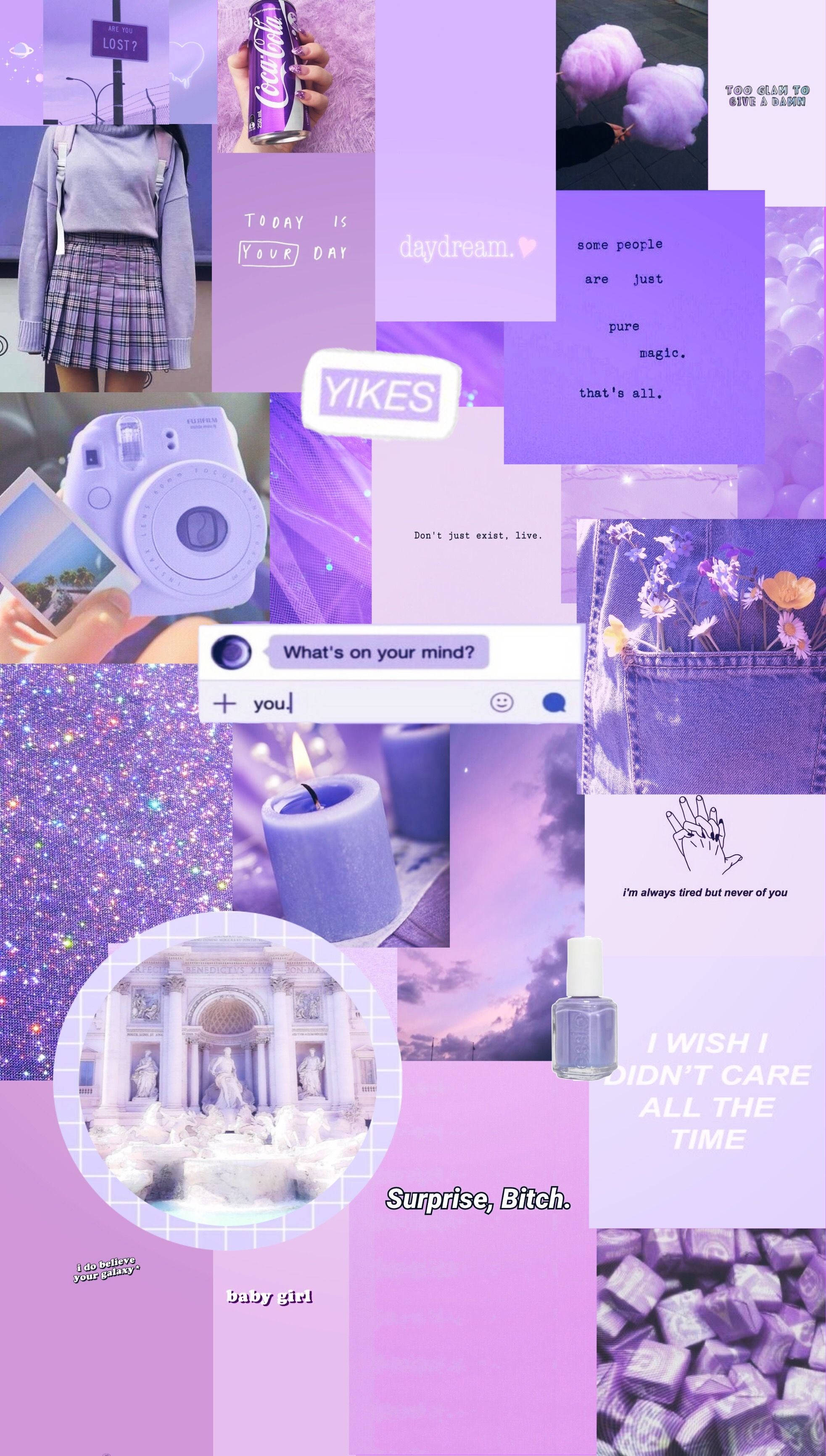 Lys lilla æstetisk scrapbook-stil Wallpapers
