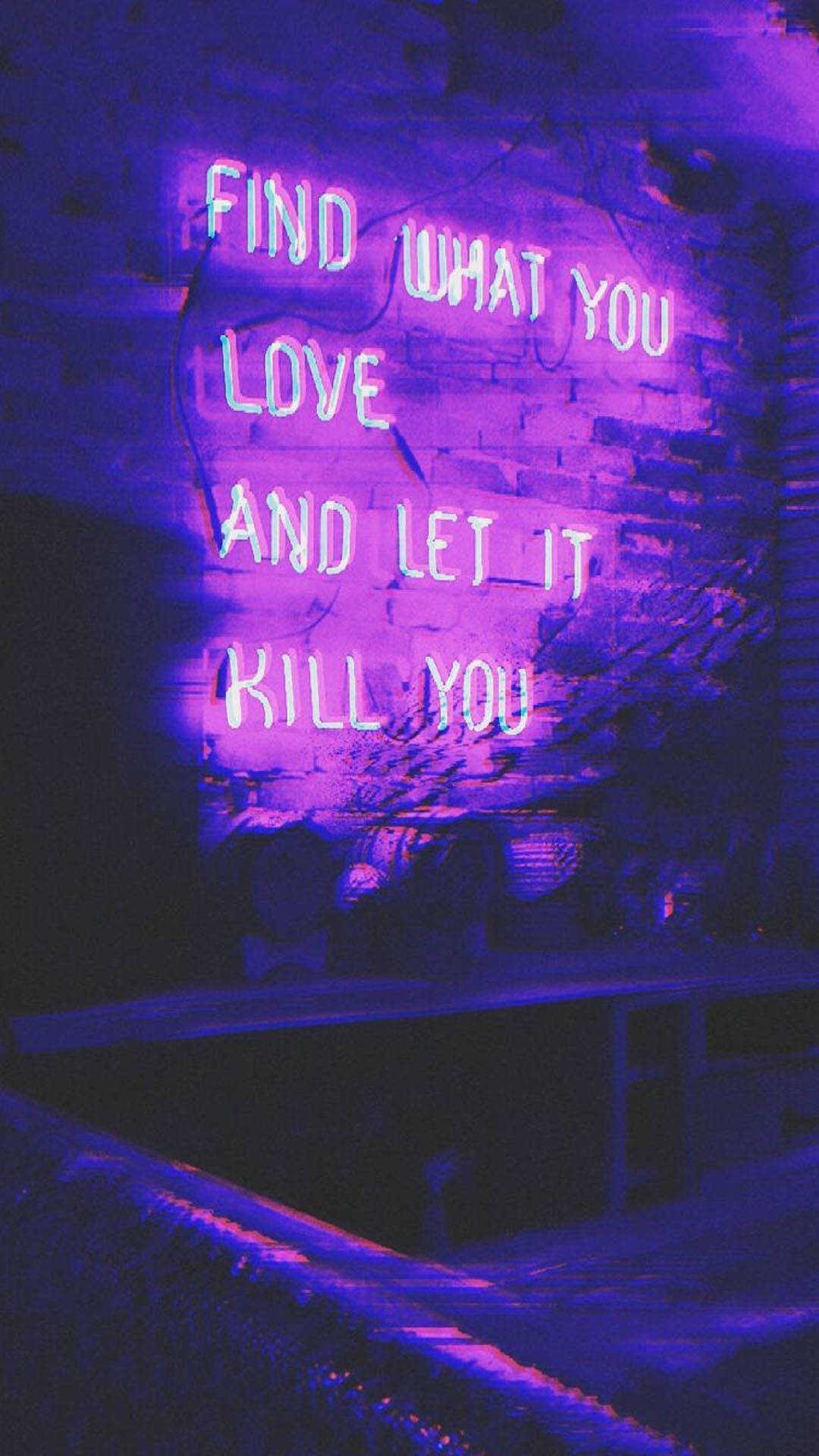 Lys lilla æstetisk neonsitat Wallpapers
