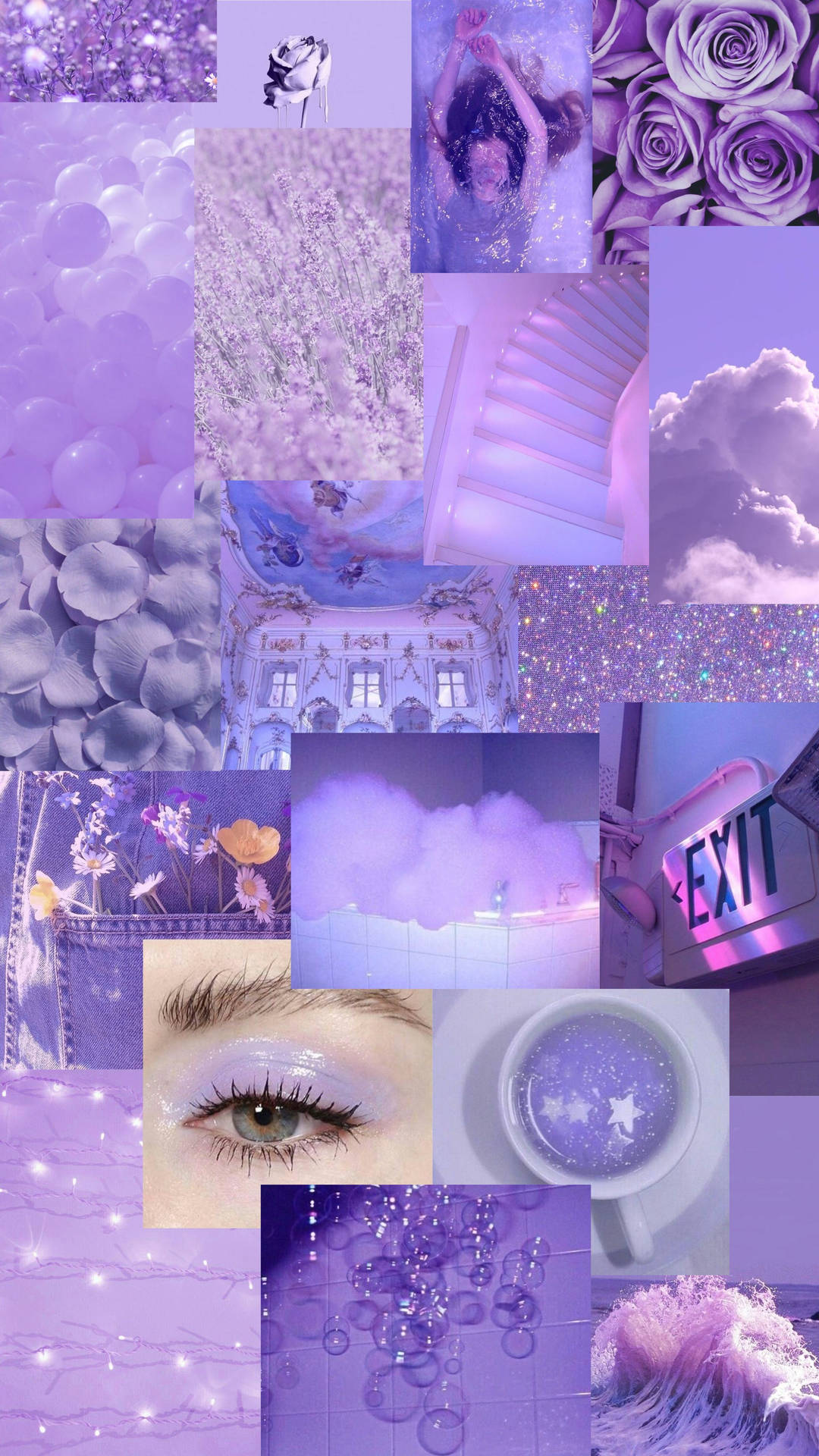 Lys lilla æstetisk sart collage Wallpapers
