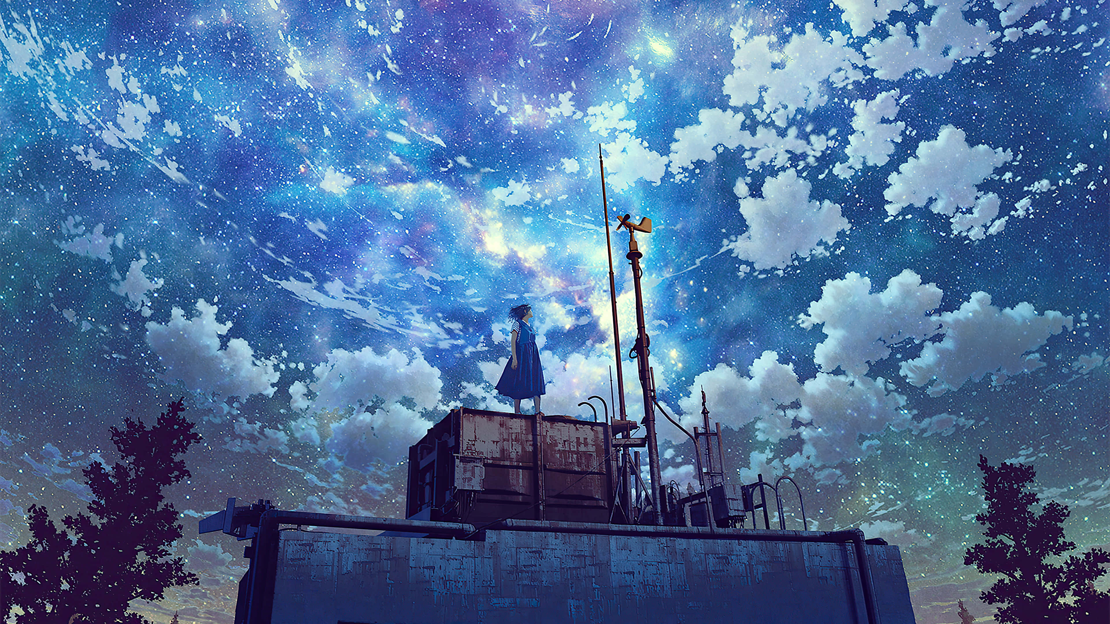 Lys og farverig illustration af en anime-figur Wallpapers