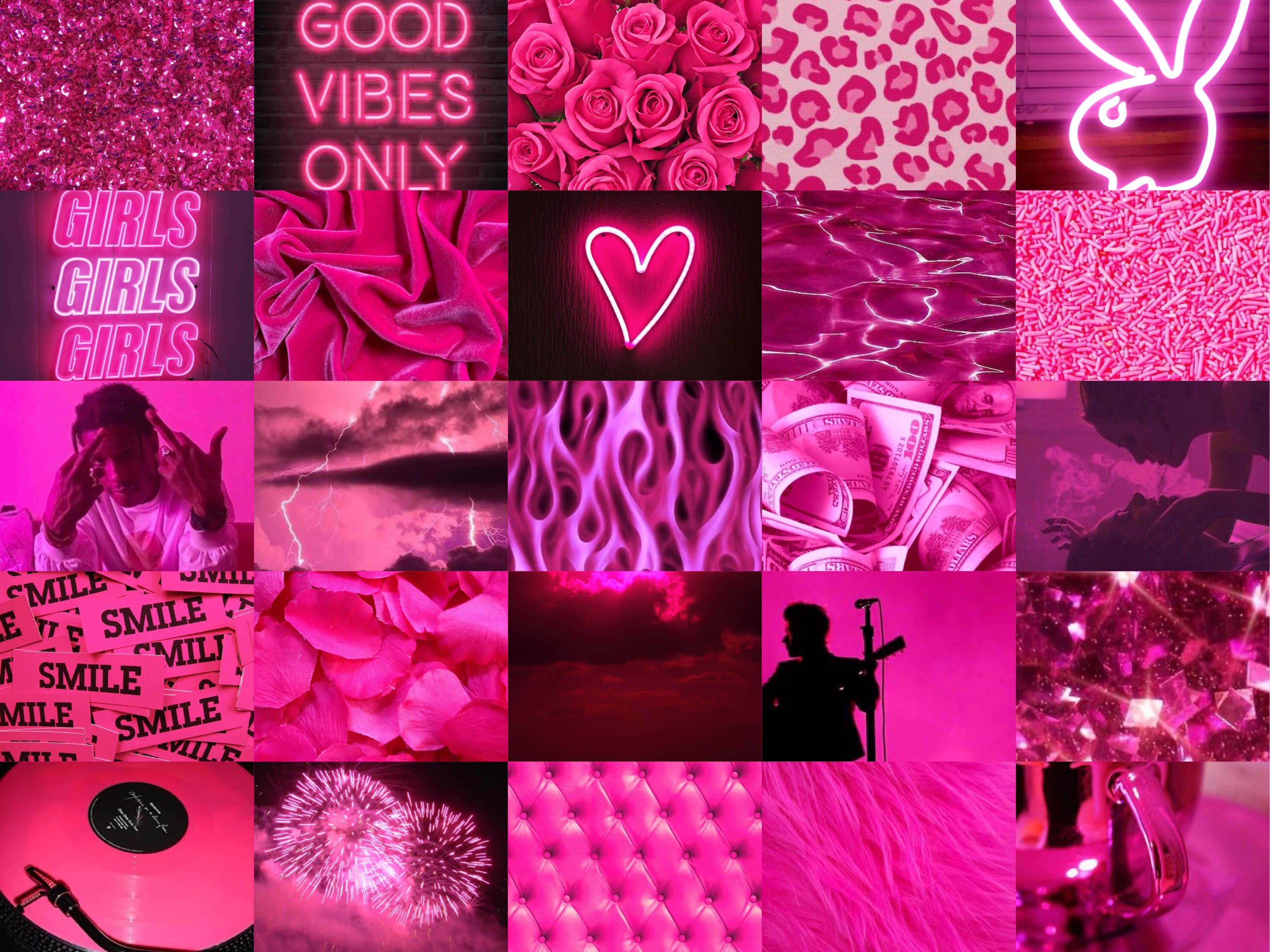Lys op din dag med en neonlys pink æstetik Wallpapers