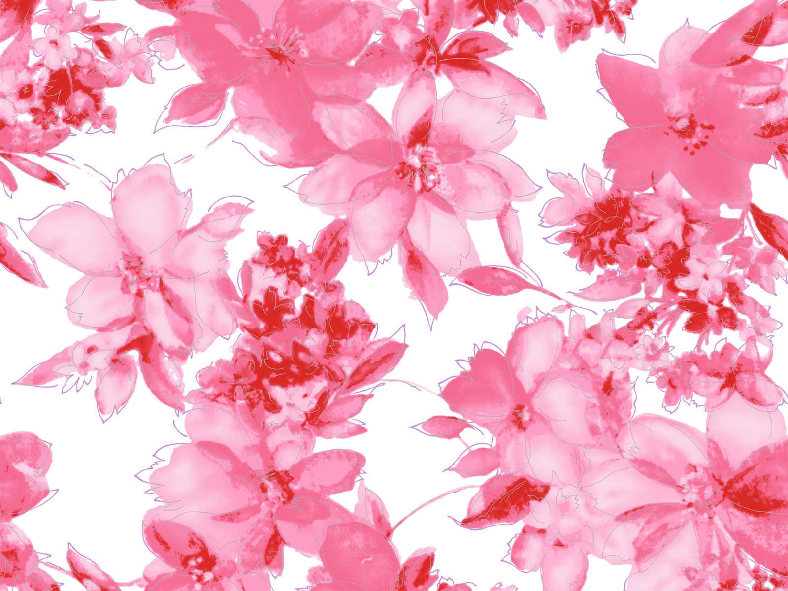 lys pink blomstermønster på hvid baggrund Wallpapers