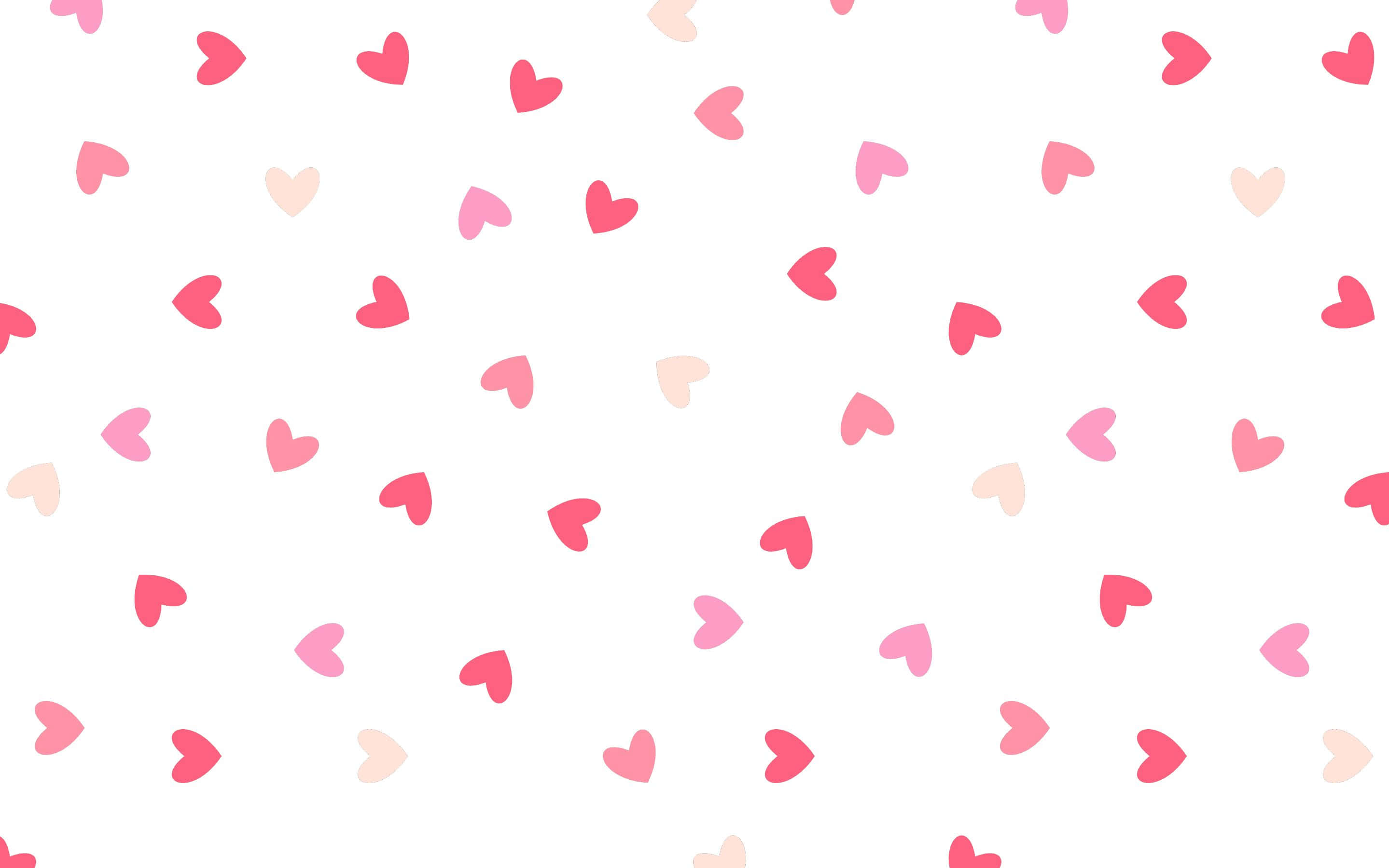 lys pink og pink hjerter på hvid baggrund Wallpapers