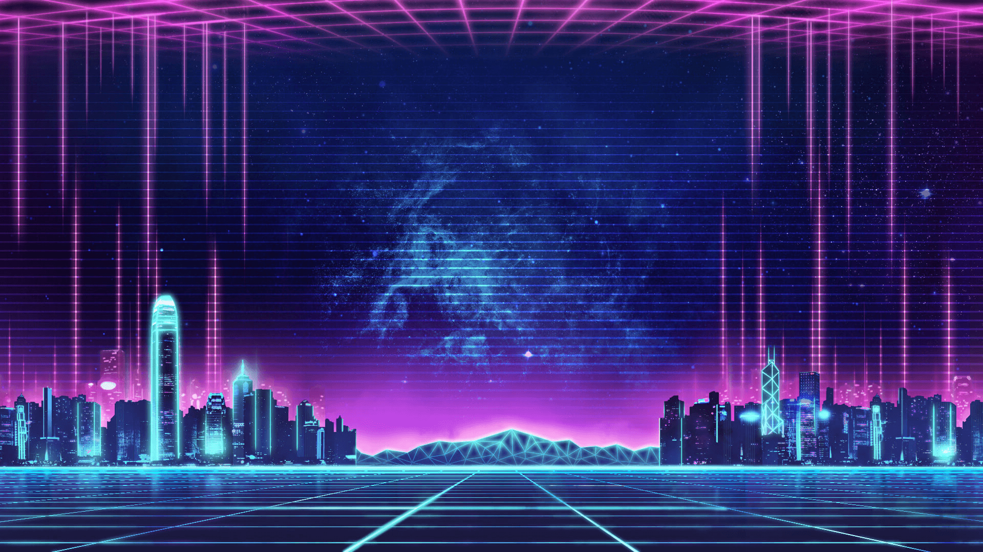 Lyse, livlige lys glitrer i hjertet af Neon City Wallpapers