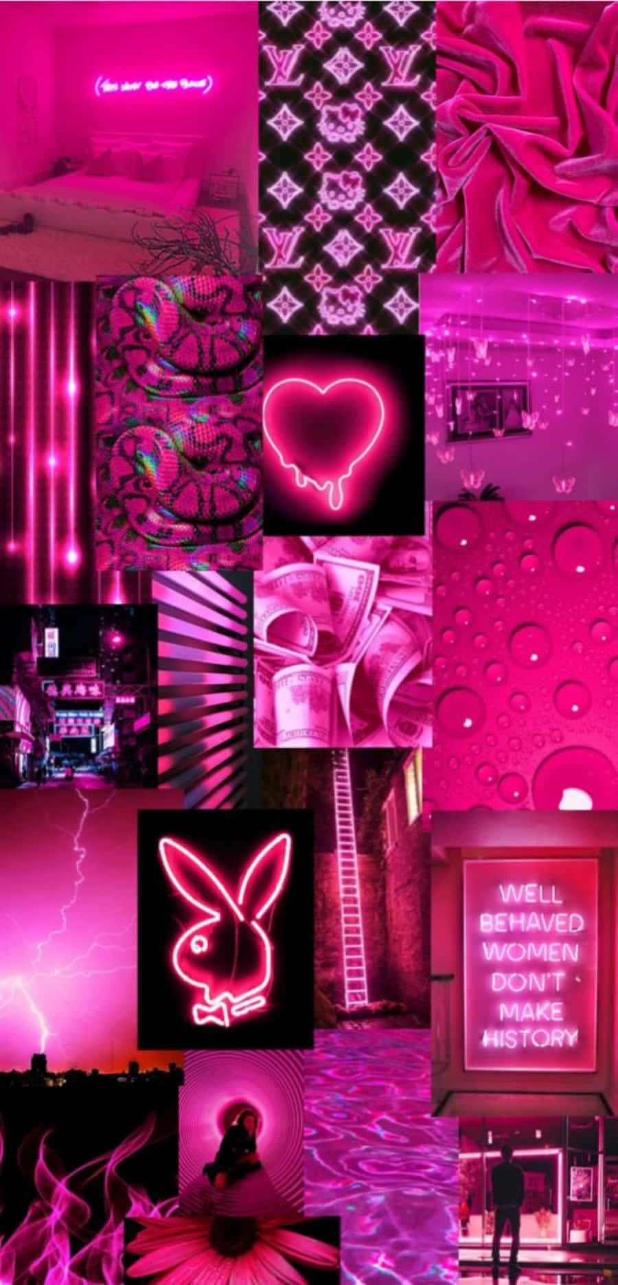 lysende lyserøde neonlys og billeder af pink Wallpapers
