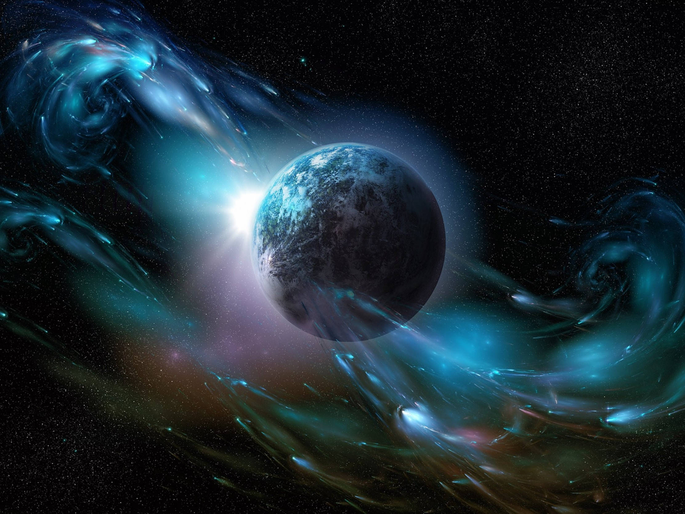 Lysende Planet Jorden Galakse Live Wallpapers