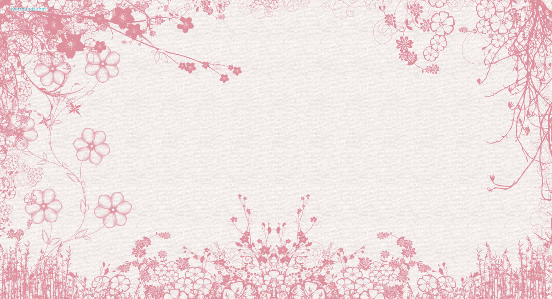lyserød blomsterramme med hvid baggrund Wallpapers