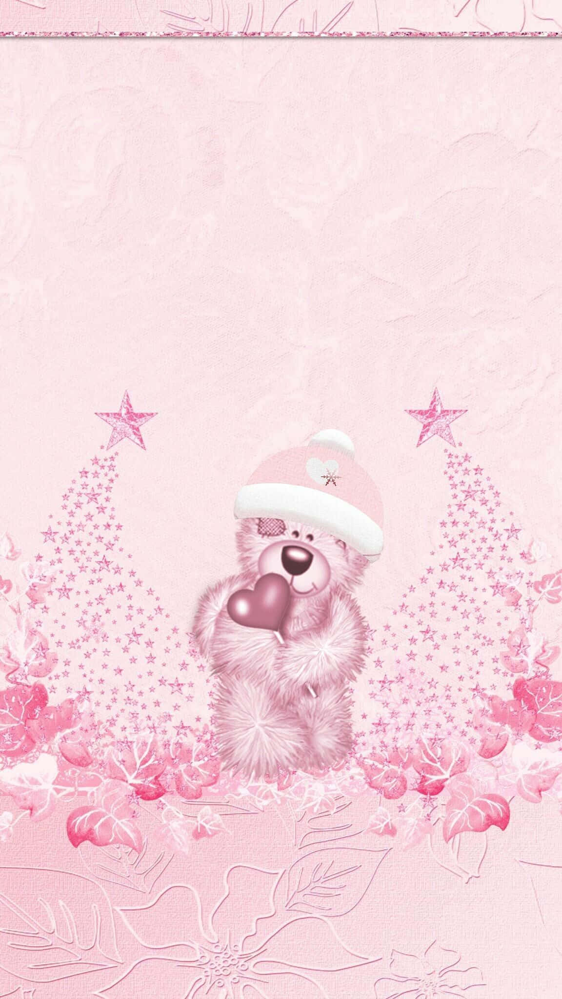Lyserød juleteddybjørn Wallpapers