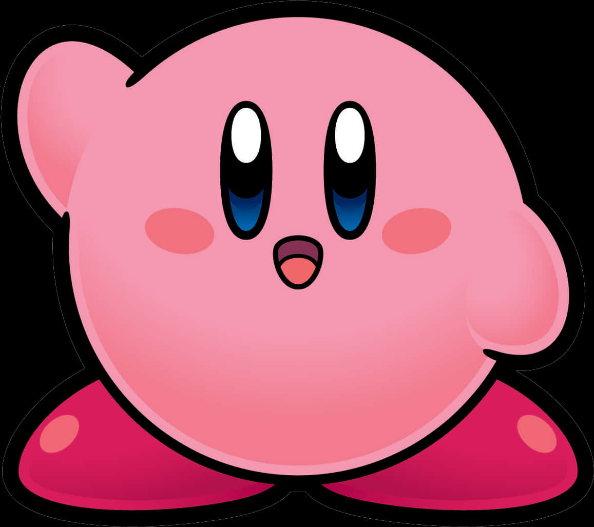 Lyserød Kirby karakterkunst Wallpapers