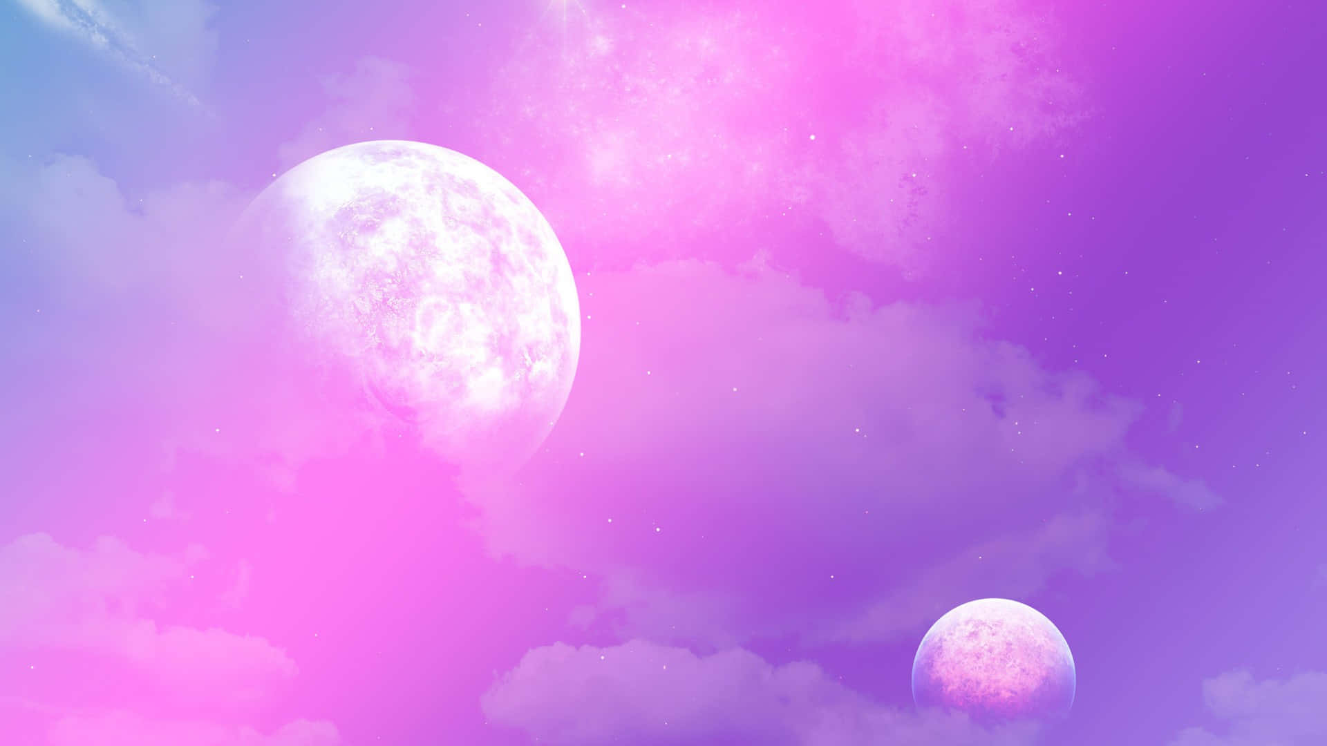 Lyserød måne og lilla himmel Wallpapers