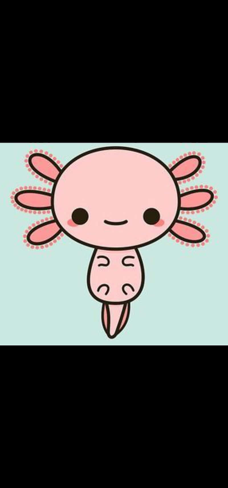 Lyserød sød axolotl digital illustration Wallpapers