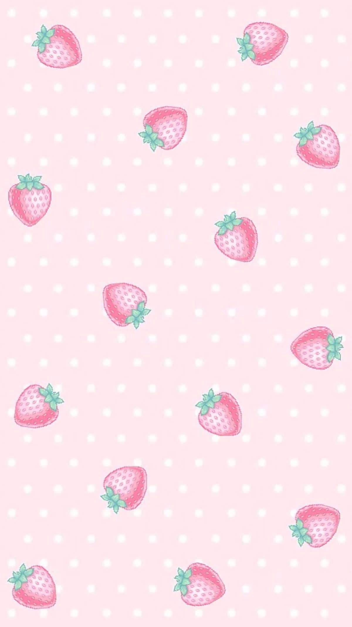 Lyserød æstetisk sød jordbær Wallpapers