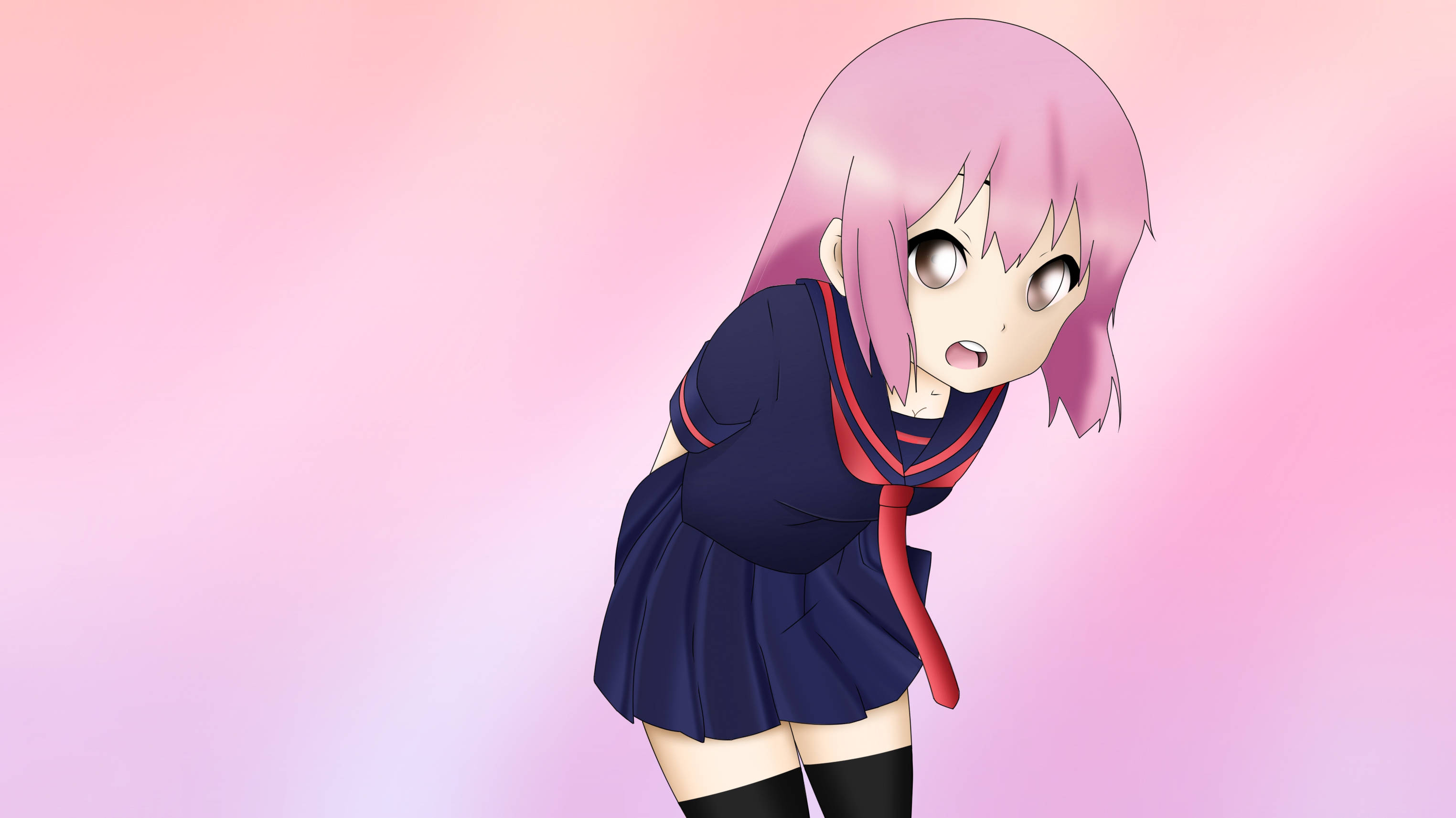Lyserød Anime Æstetik Skolepige Wallpapers