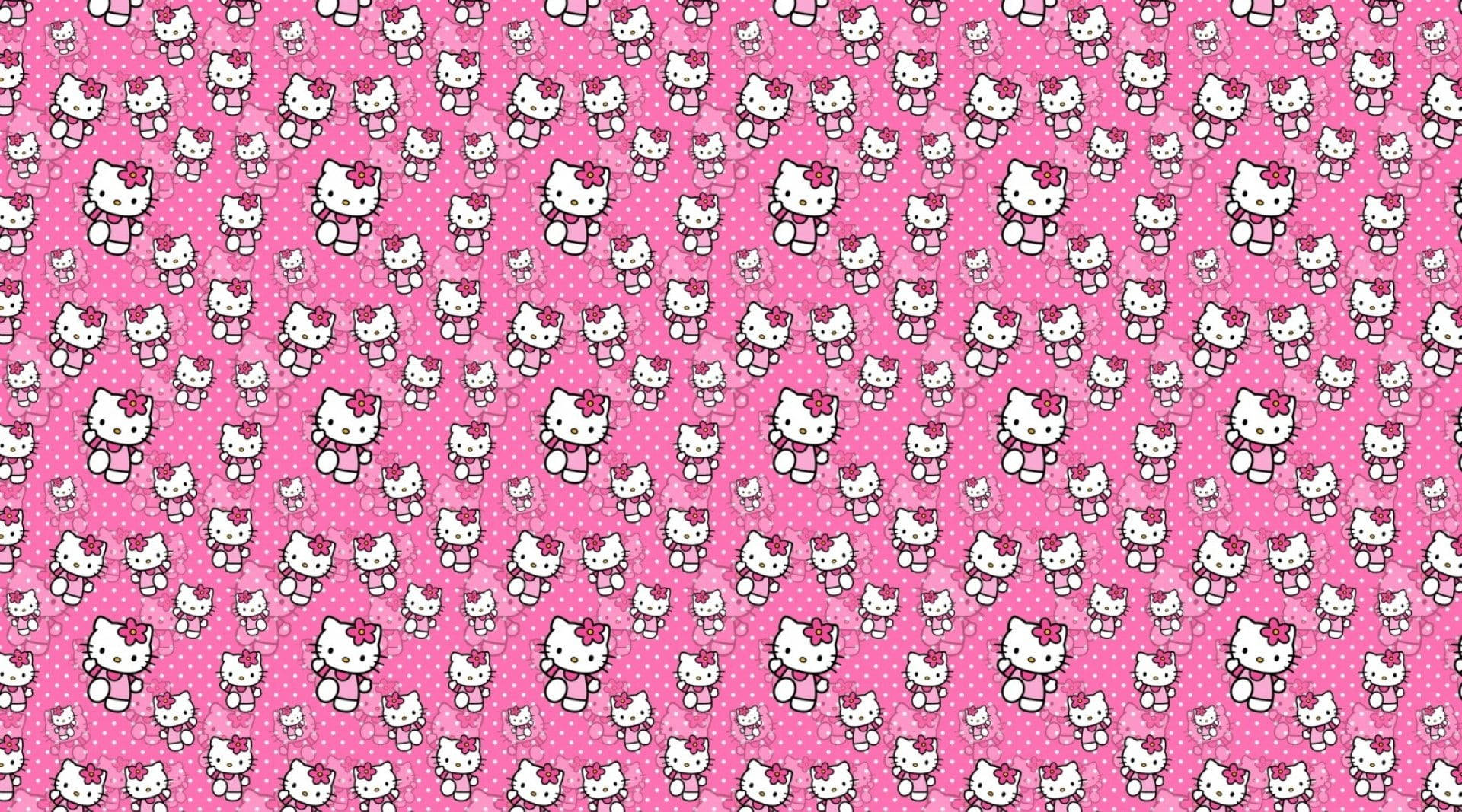 Lyserød Hello Kitty Gående Grafisk Wallpapers