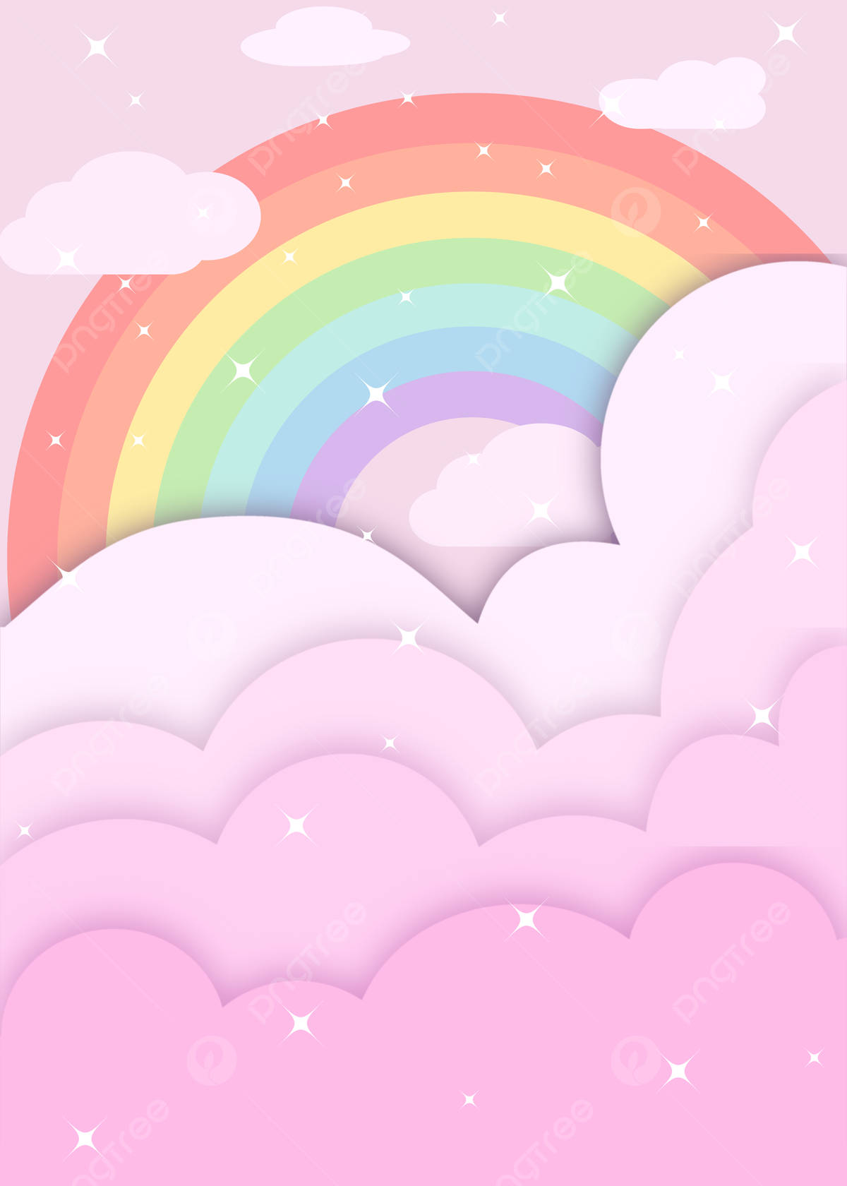 Lyserød pastelregnbue baggrund Wallpapers