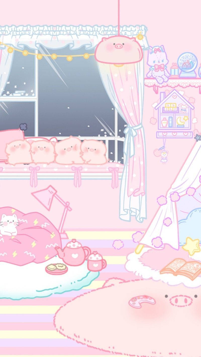 Lyserødt Kawaii-værelse Wallpapers