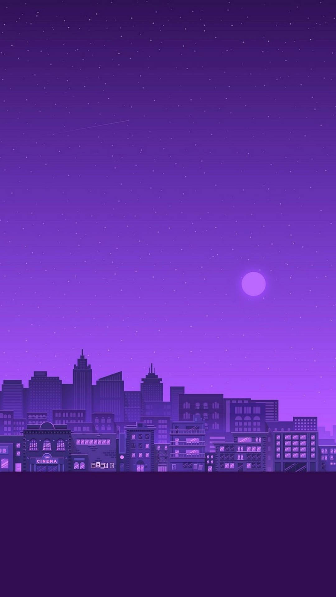 Lyslilla æstetisk by om natten Wallpapers
