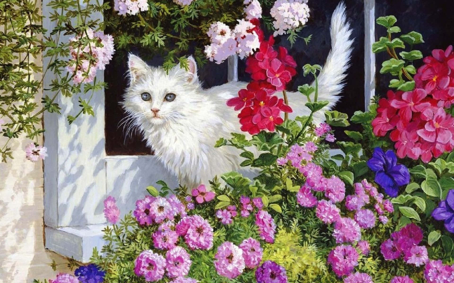 Lyst, dristigt og smukt blomsterbaggrund. Wallpapers