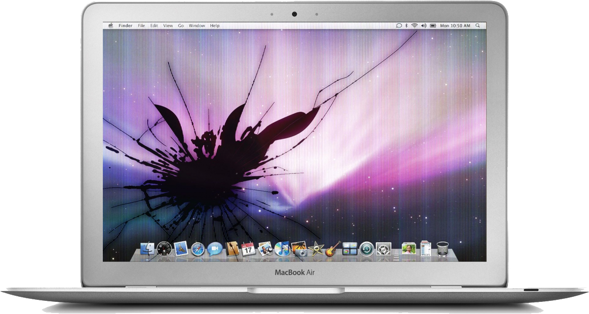 MacBook Air med revnet skærm tapet Wallpapers