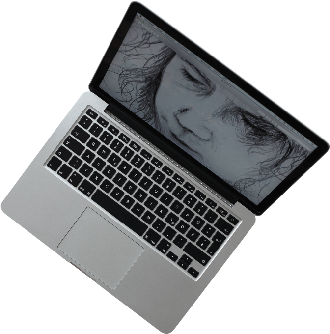 MacBook Pro med skitse på skærm Wallpapers