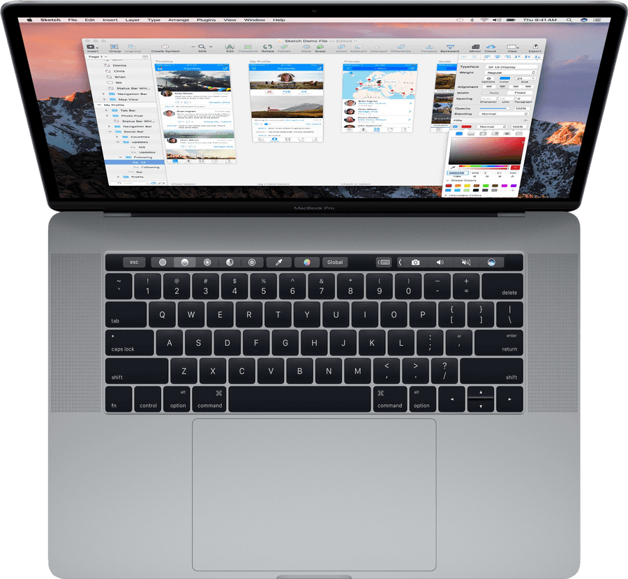 MacBook Pro med Touch Bar åben Wallpapers